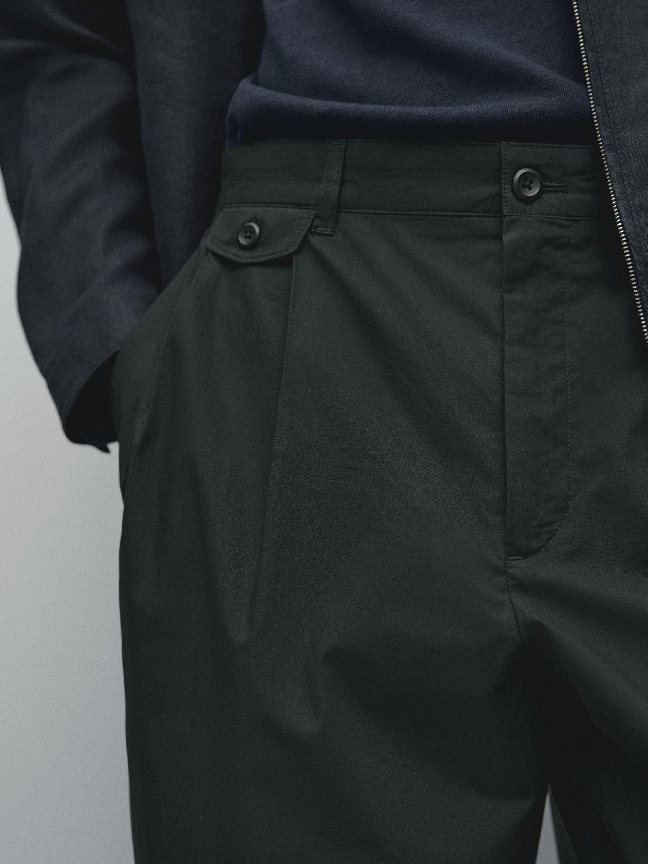 100% cotton trousers with double darts