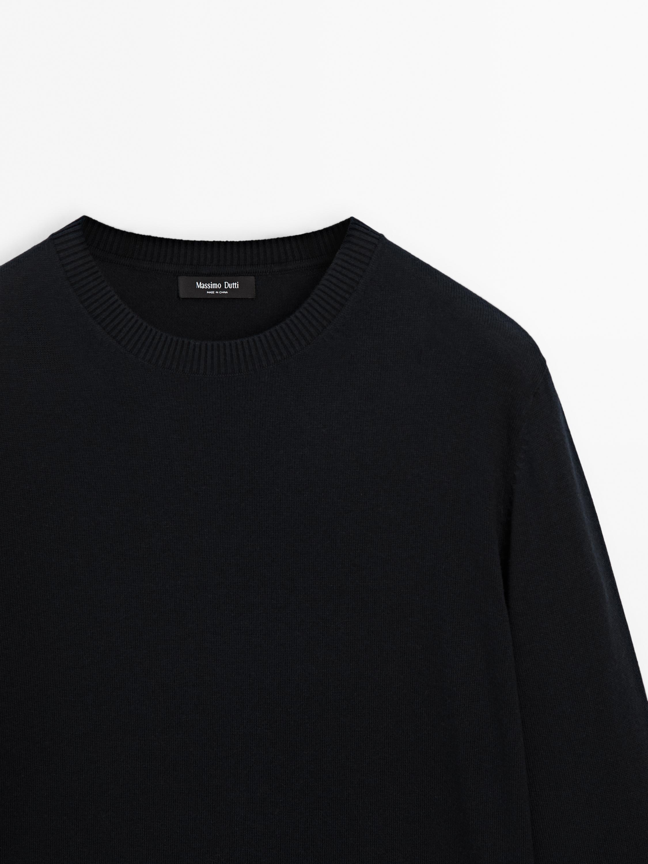 Cotton blend knit sweater