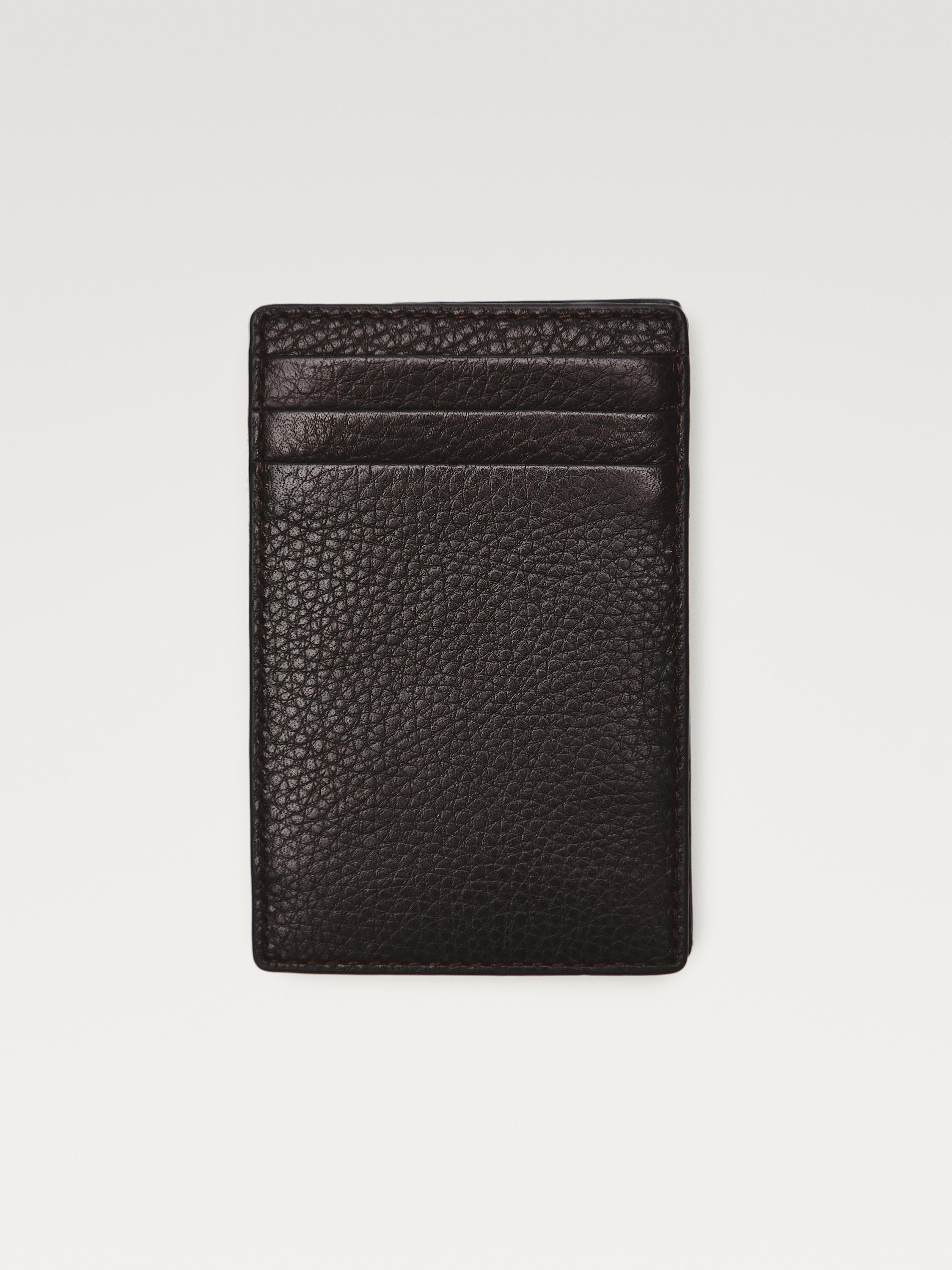 Nappa leather "magic" vertical wallet — BROWN