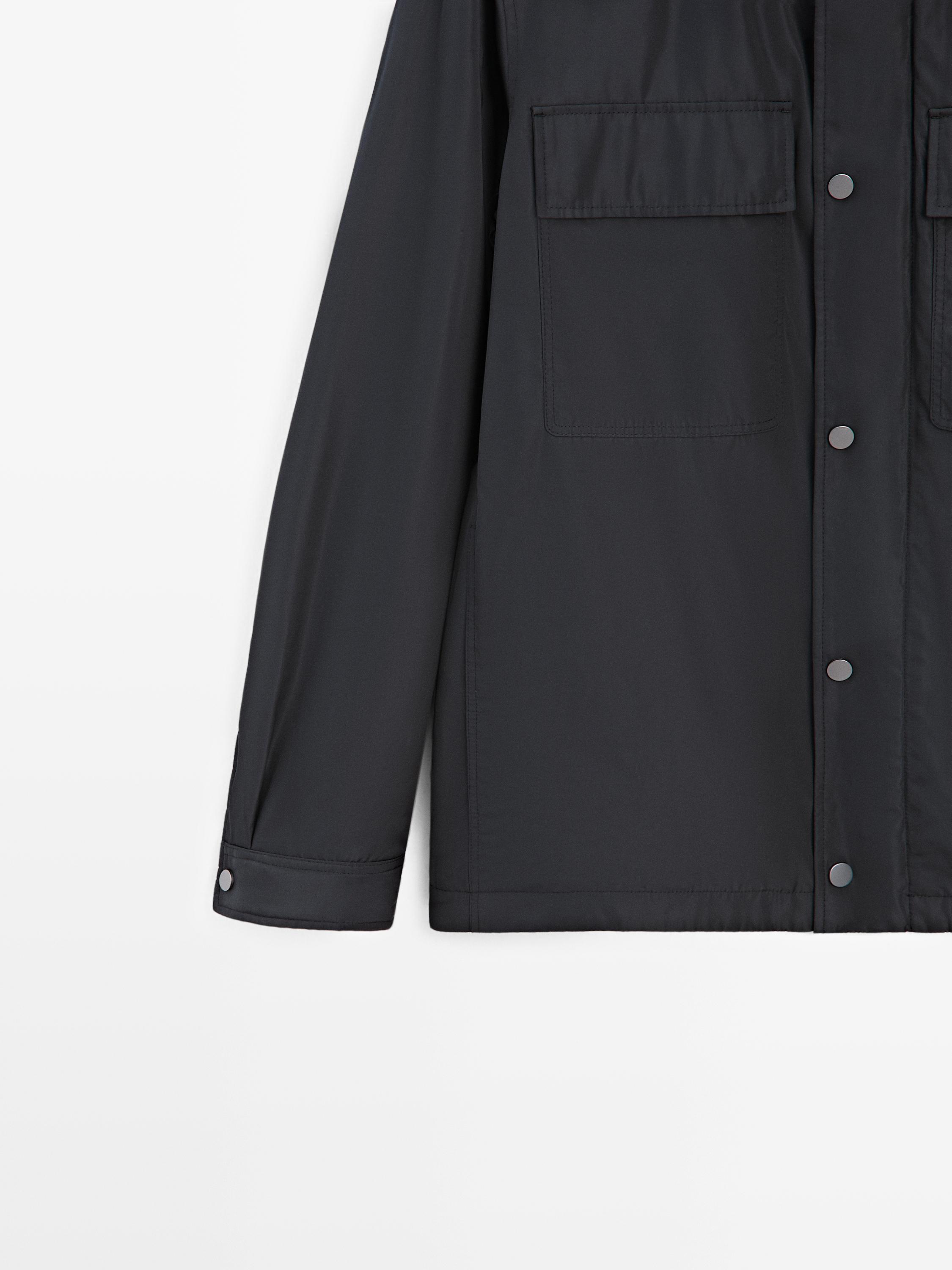 Water-repellent overshirt with pockets — DARK NAVY