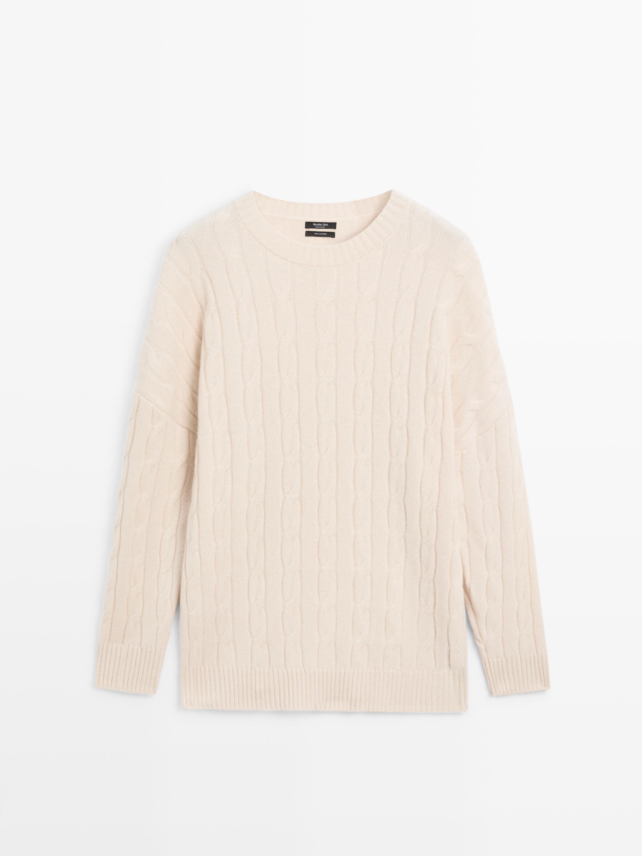 100% cashmere cable-knit sweater