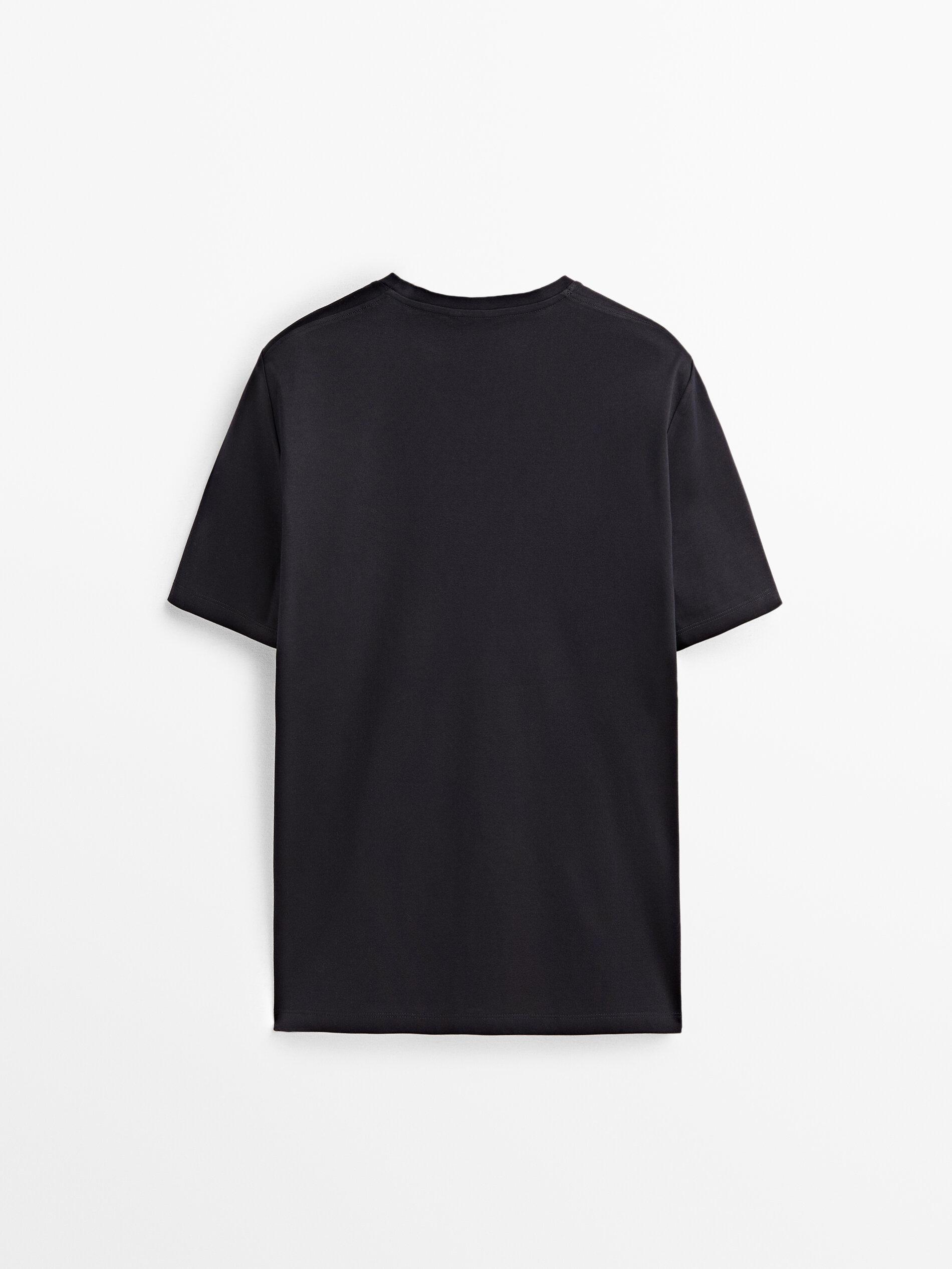 100% mercerised cotton T-shirt — NAVY BLUE