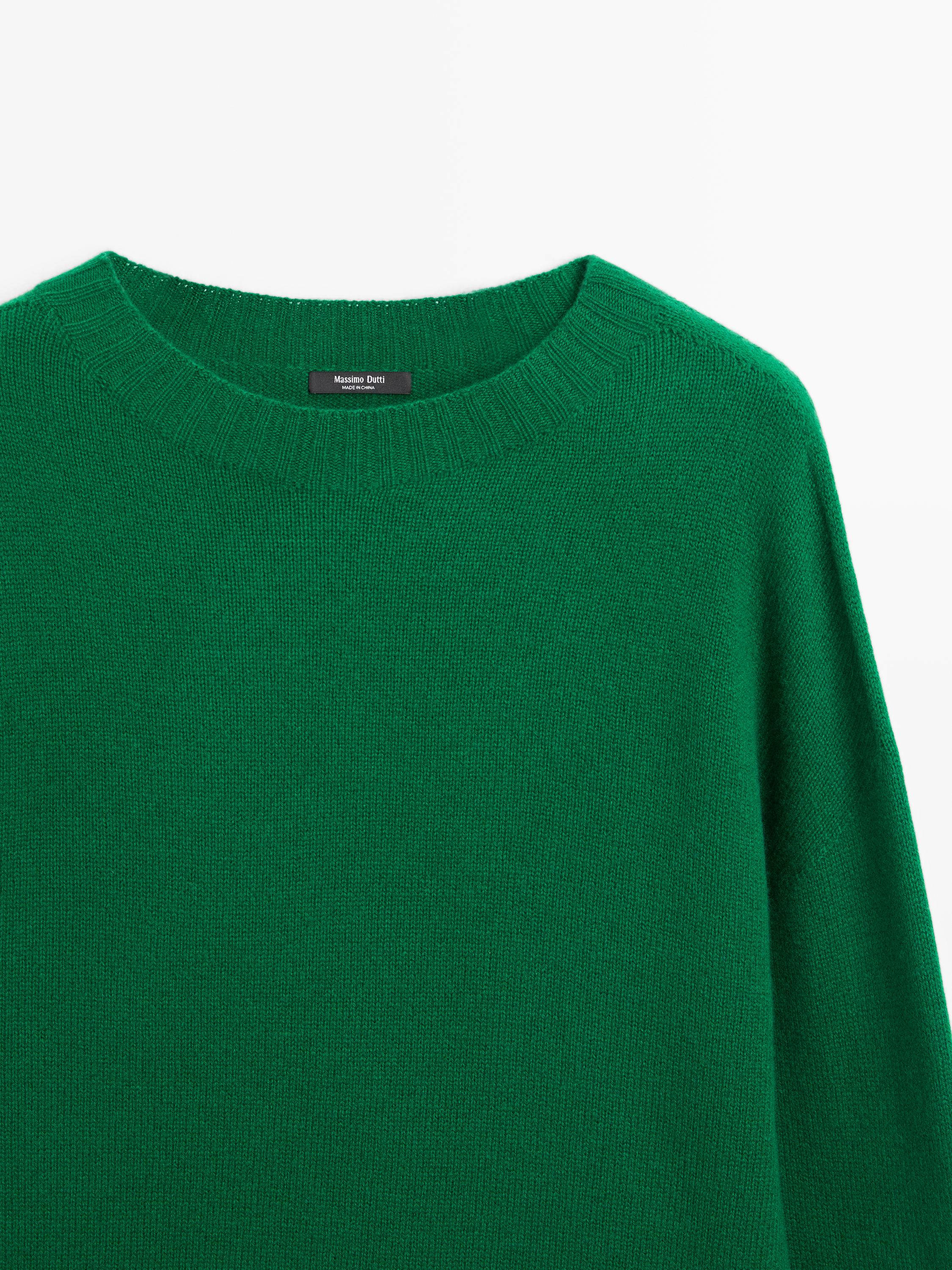 Wool blend crew neck sweater