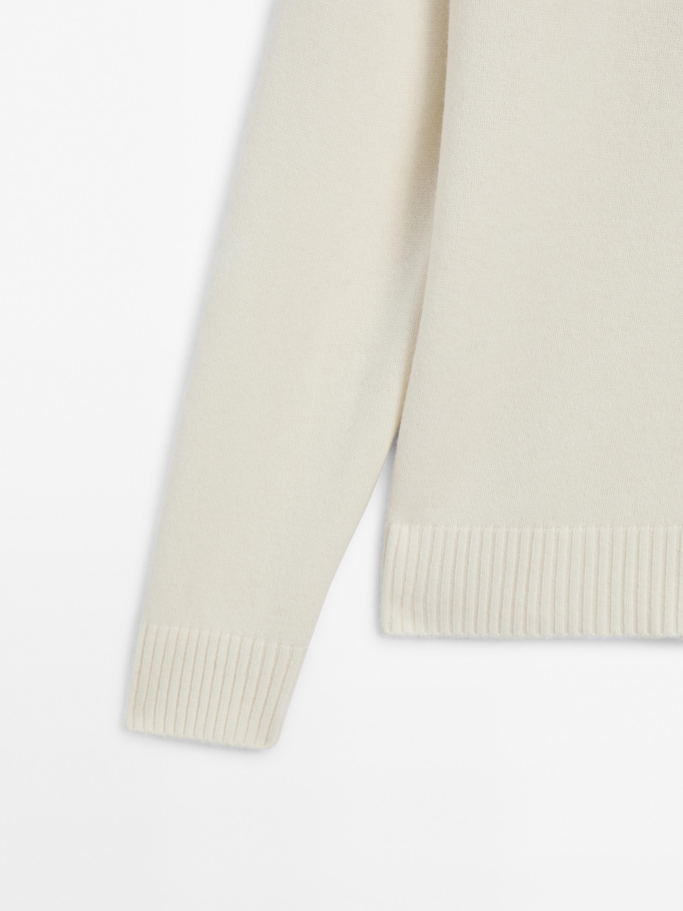 100% wool knit polo sweater