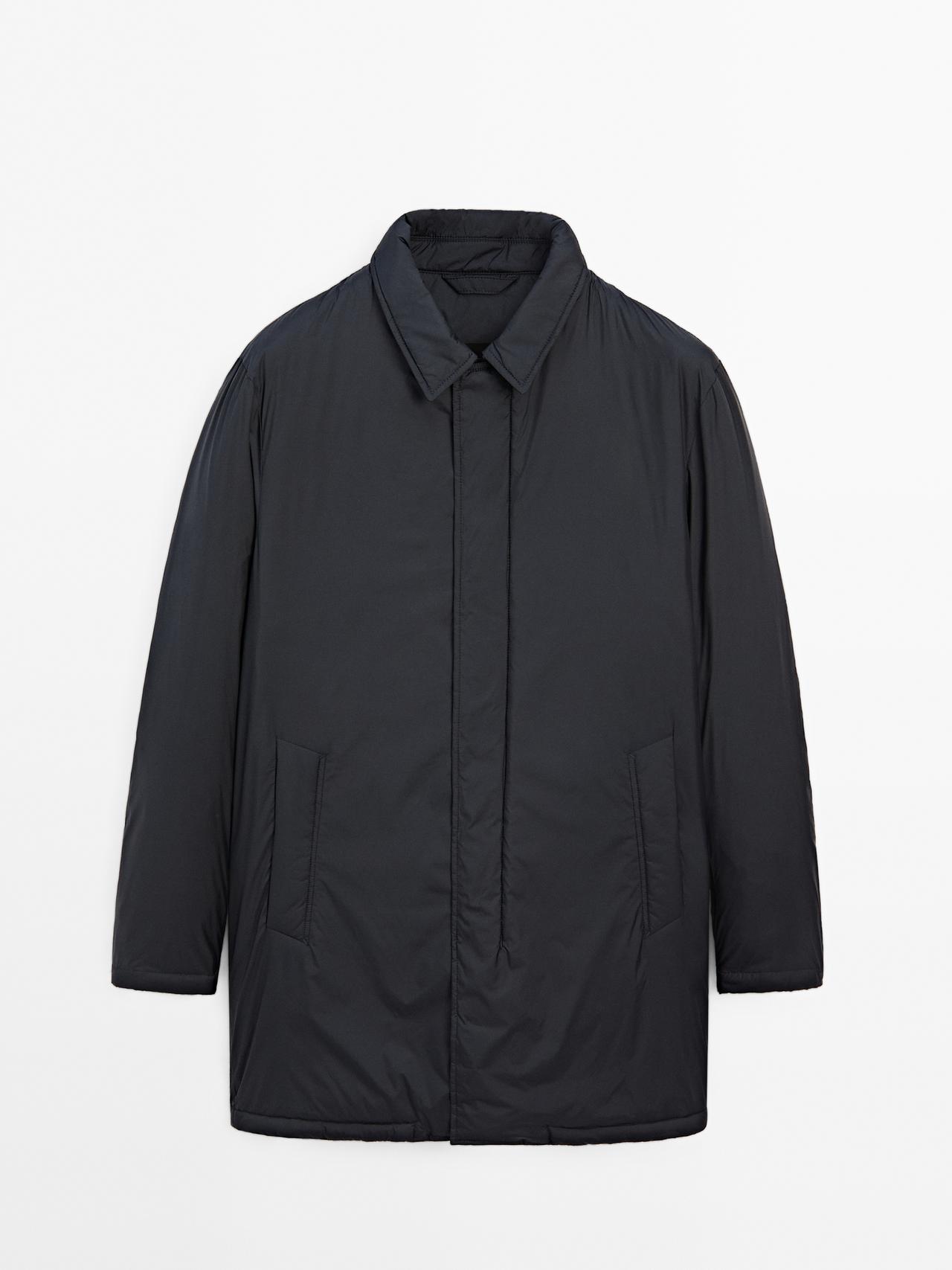 Massimo Dutti - Herre - Vandafvisende, Ultra Letvægts-Parkacoat I Blanding - Marineblå - M