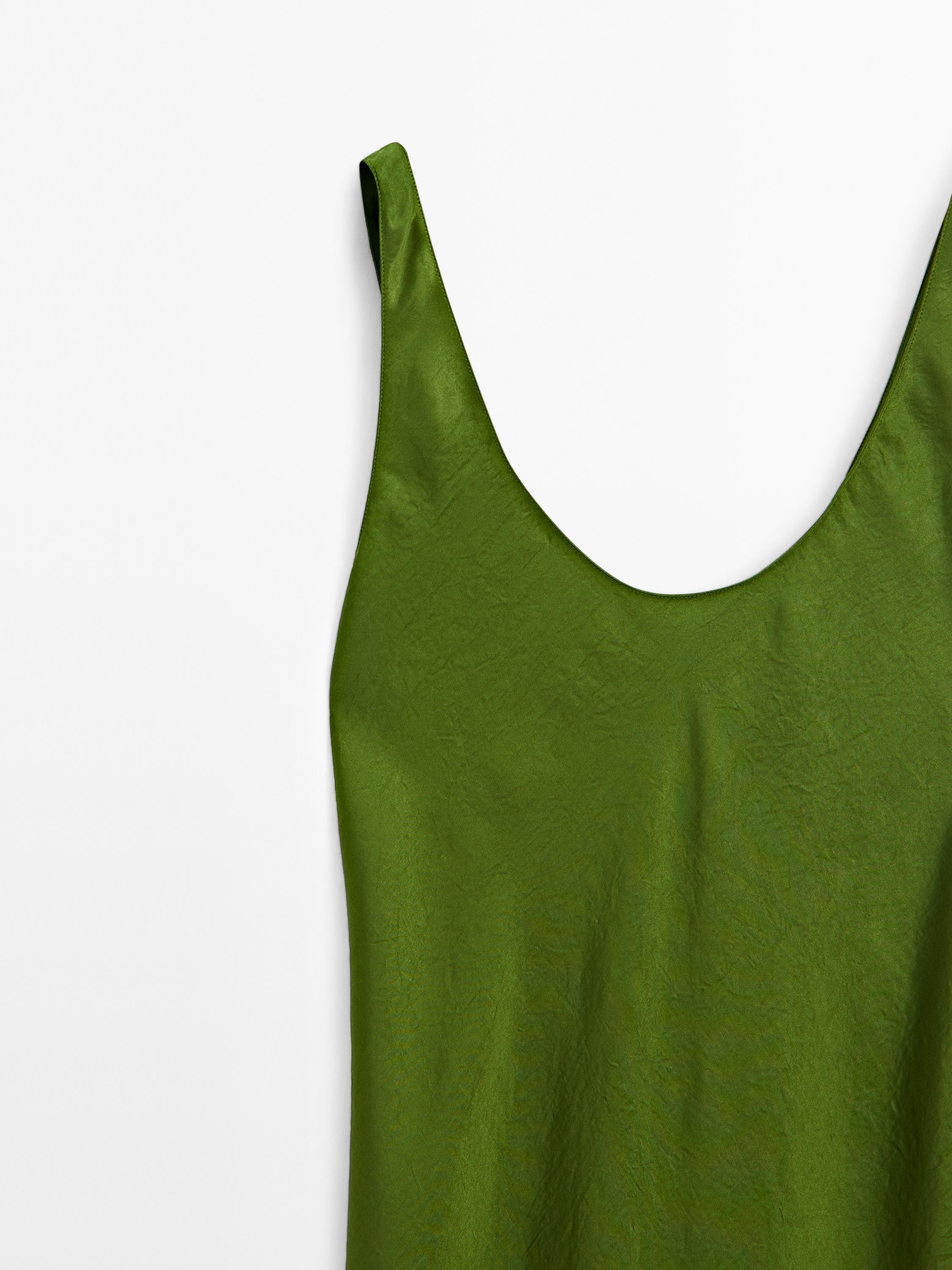 Vestido midi lencero satinado