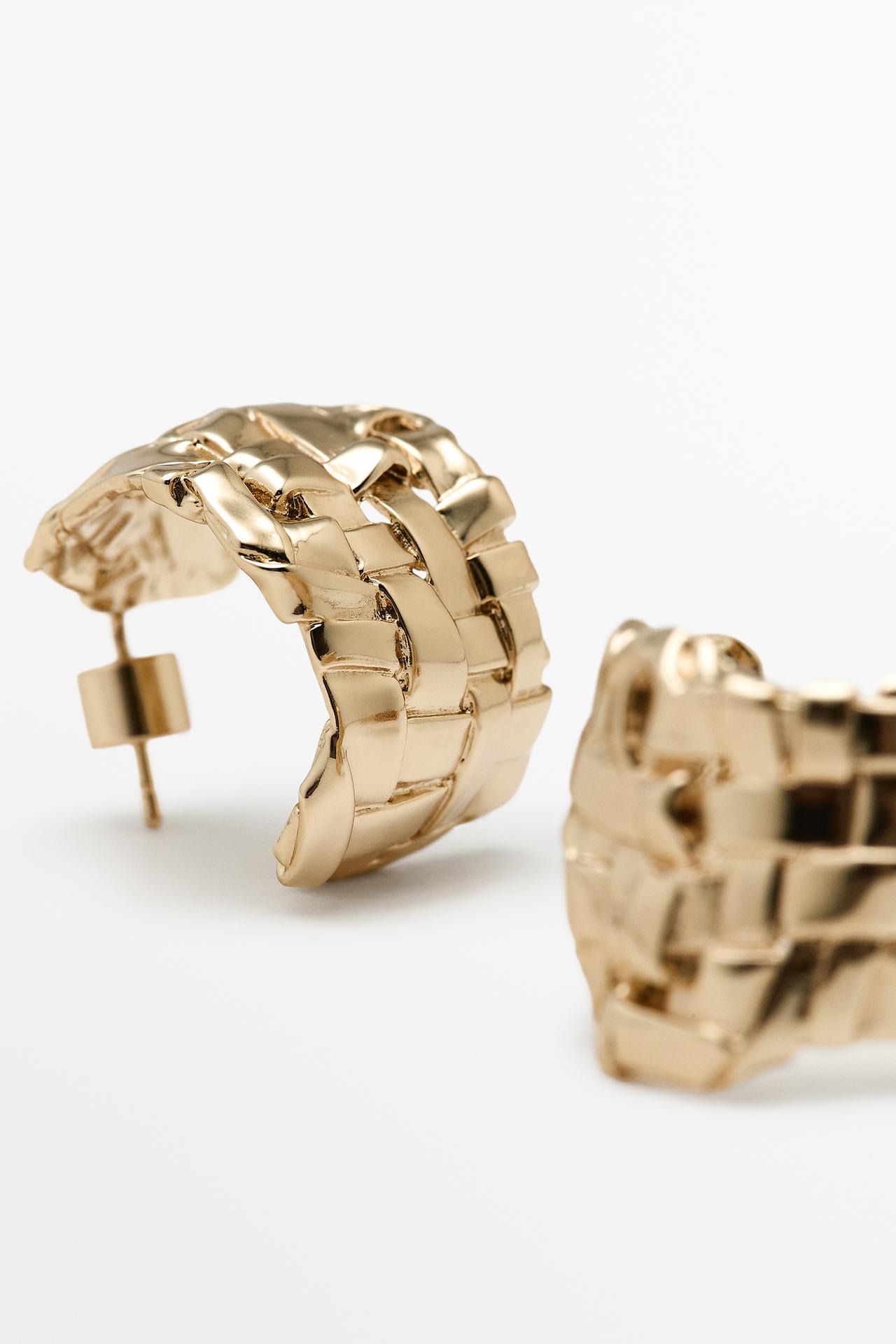 Basket hoop earrings — GOLDEN