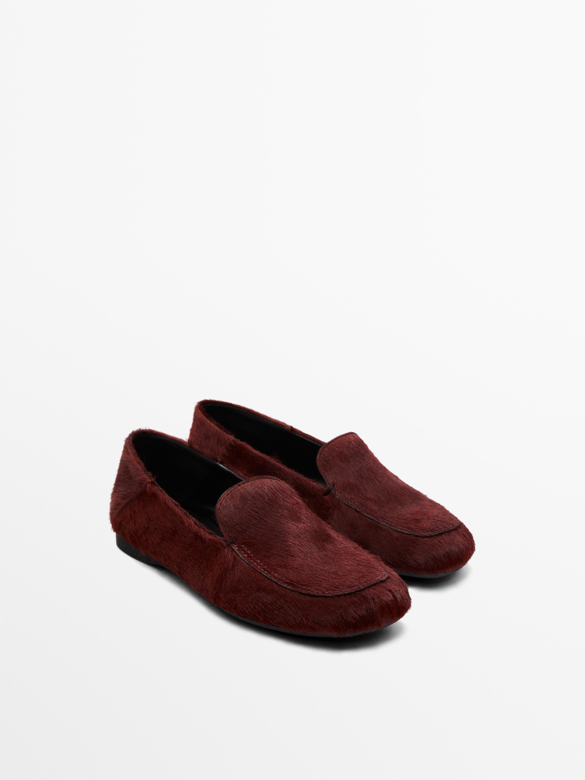 Hair on leather loafers