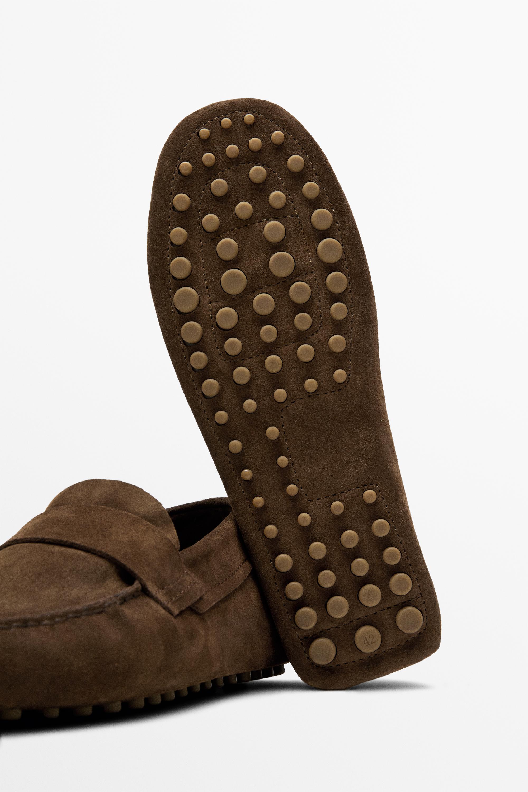 Soft leather ziowa penny loafers — BROWN