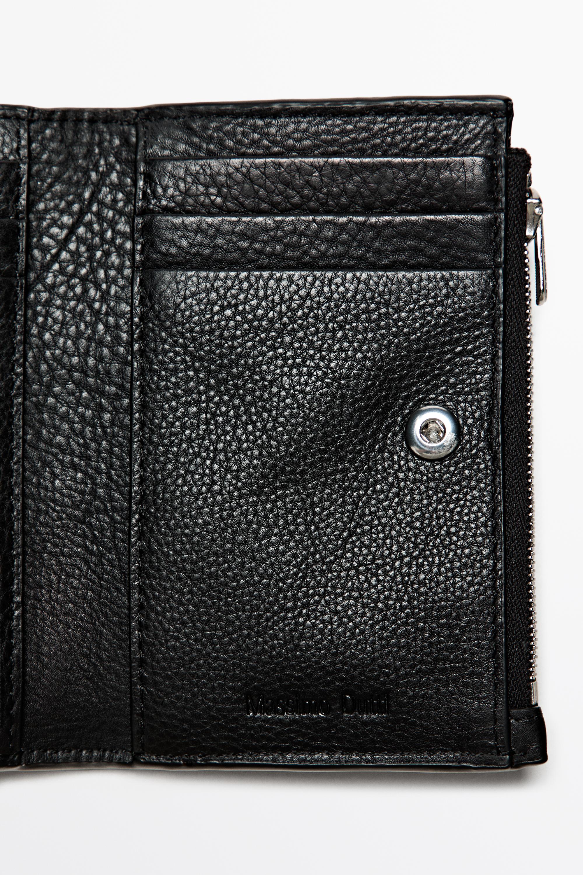 Nappa leather wallet — BLACK