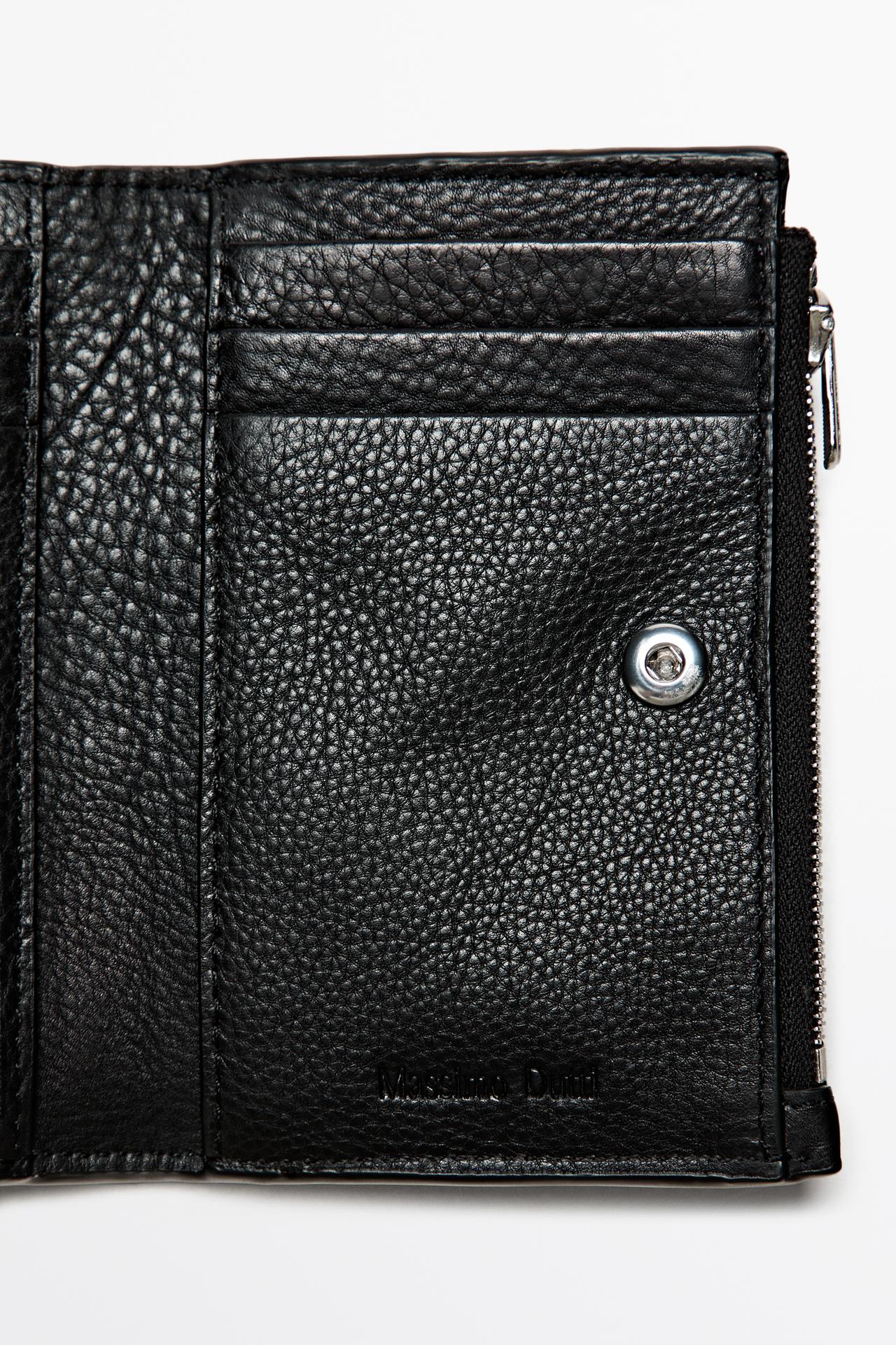 Nappa leather wallet — BLACK