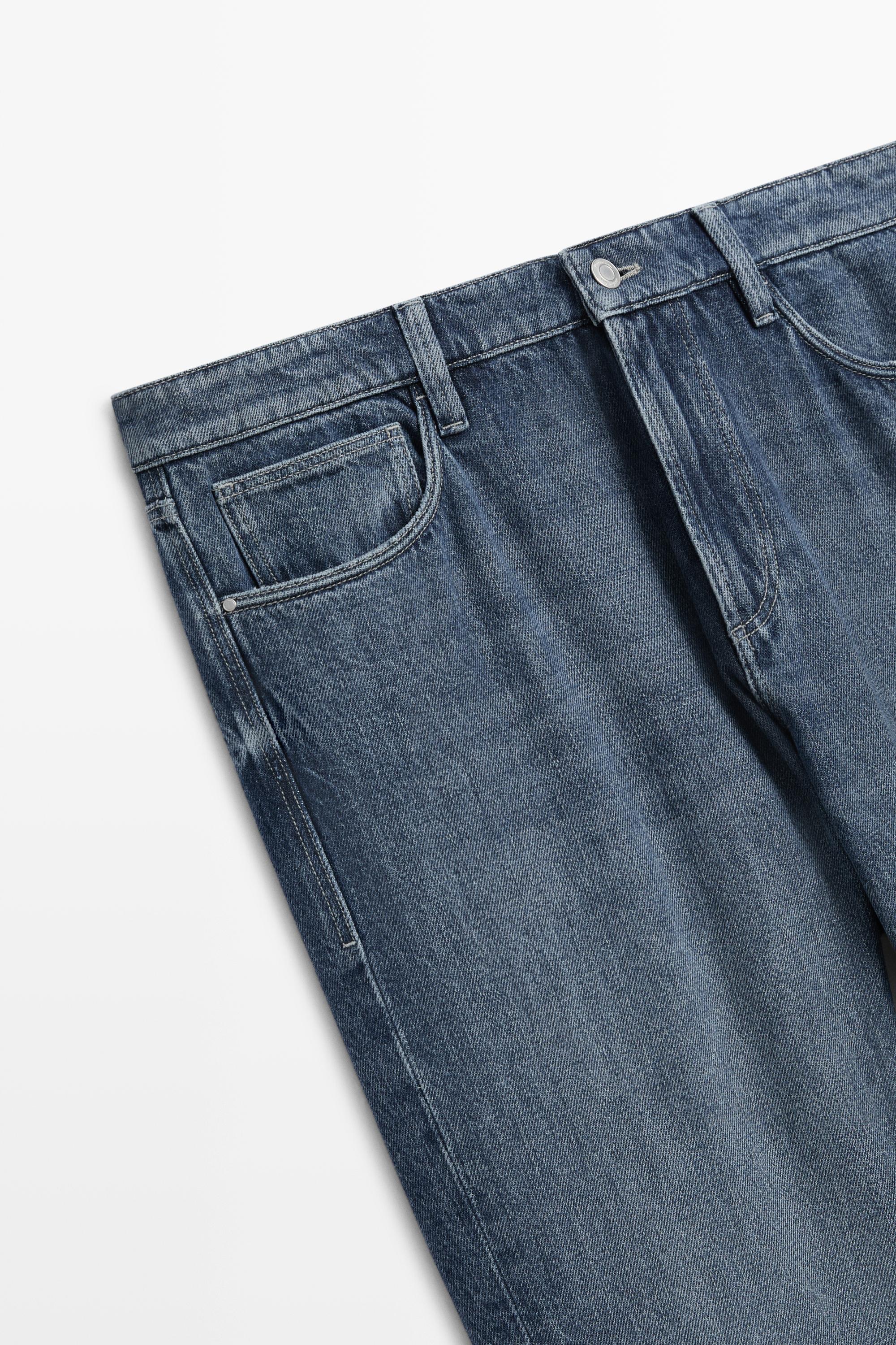 Enzymatic tapered fit jeans — INDIGO