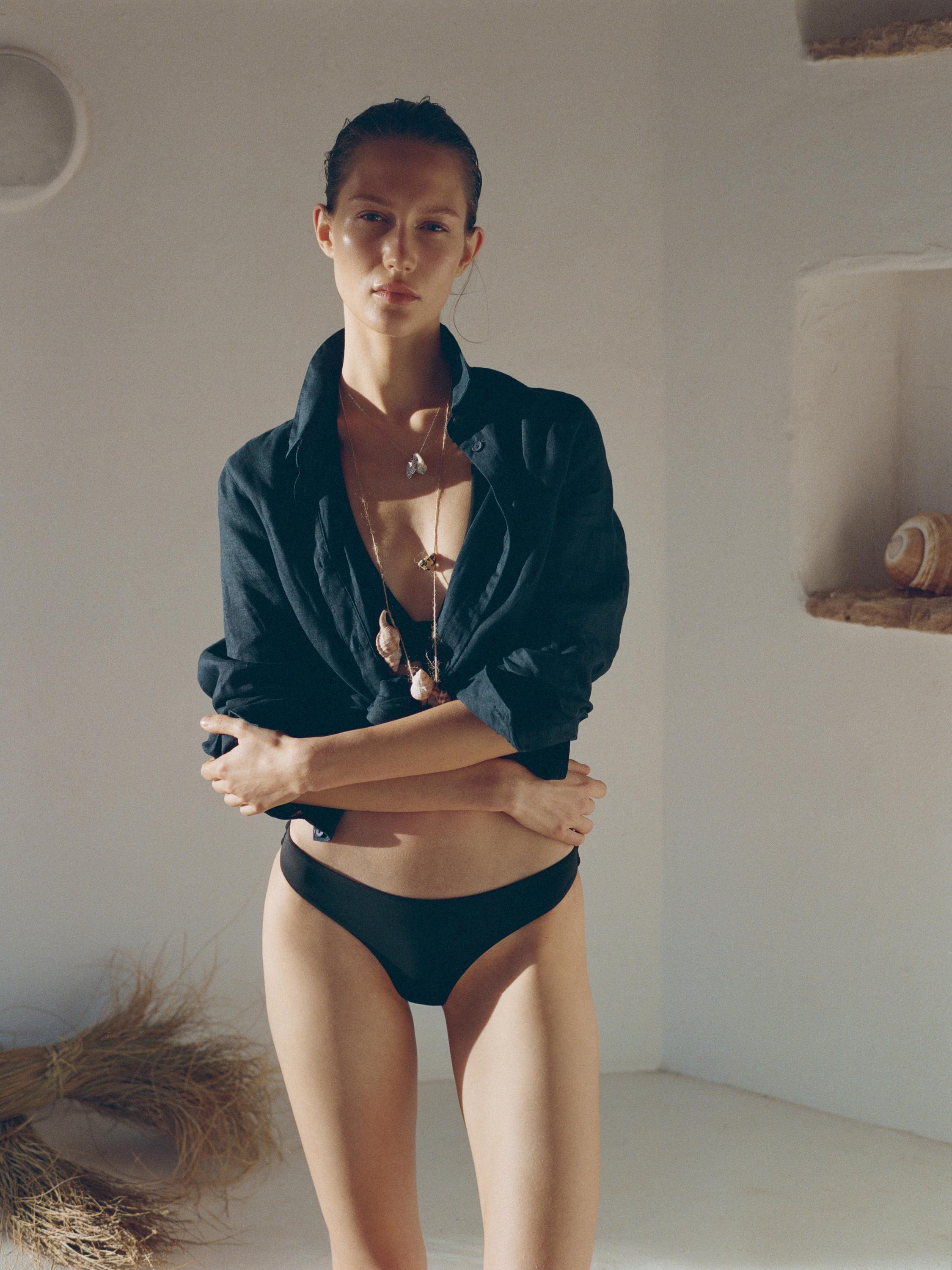 Plain bikini bottoms — BLACK