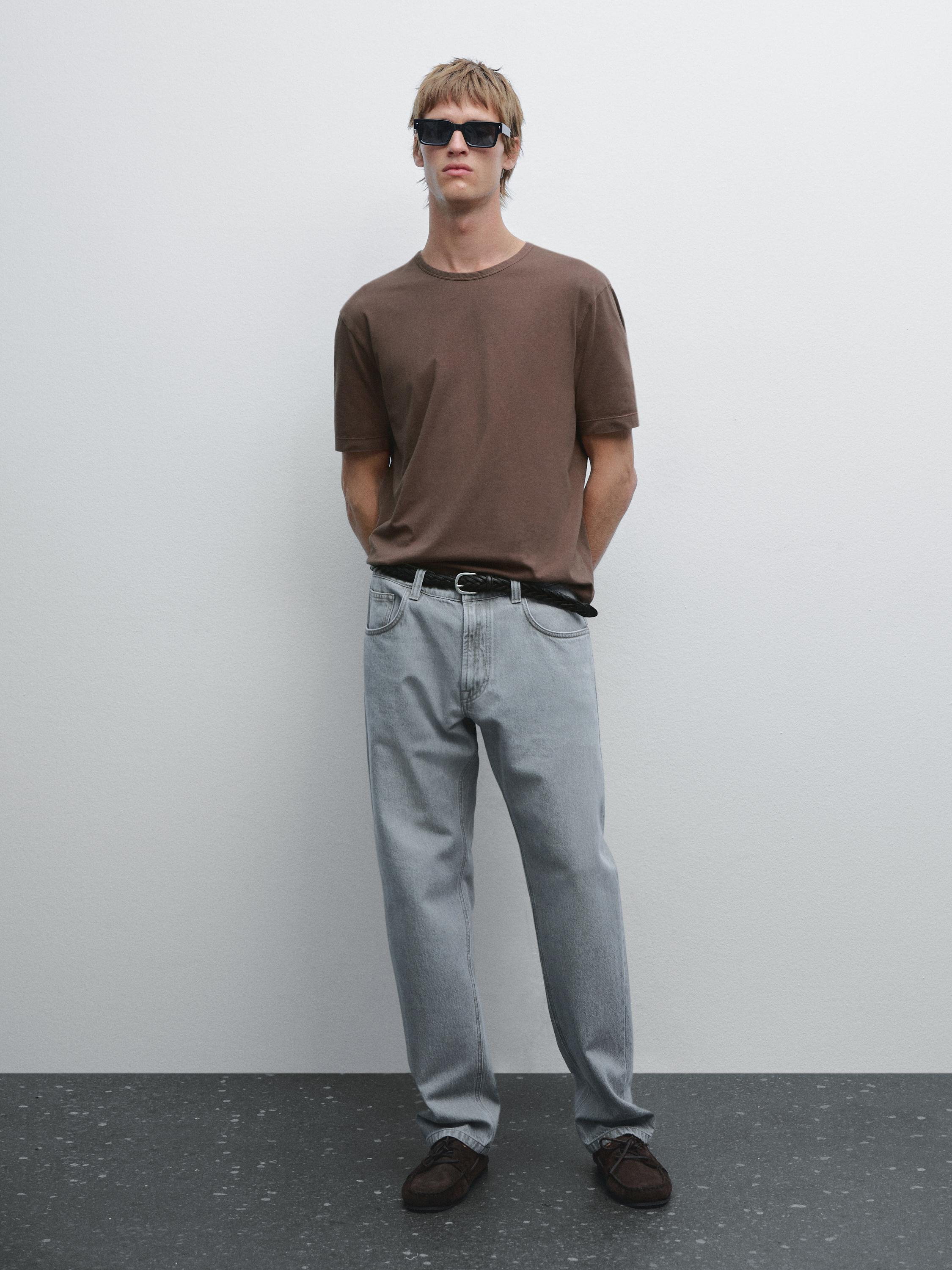 Distressed-effect short sleeve T-shirt