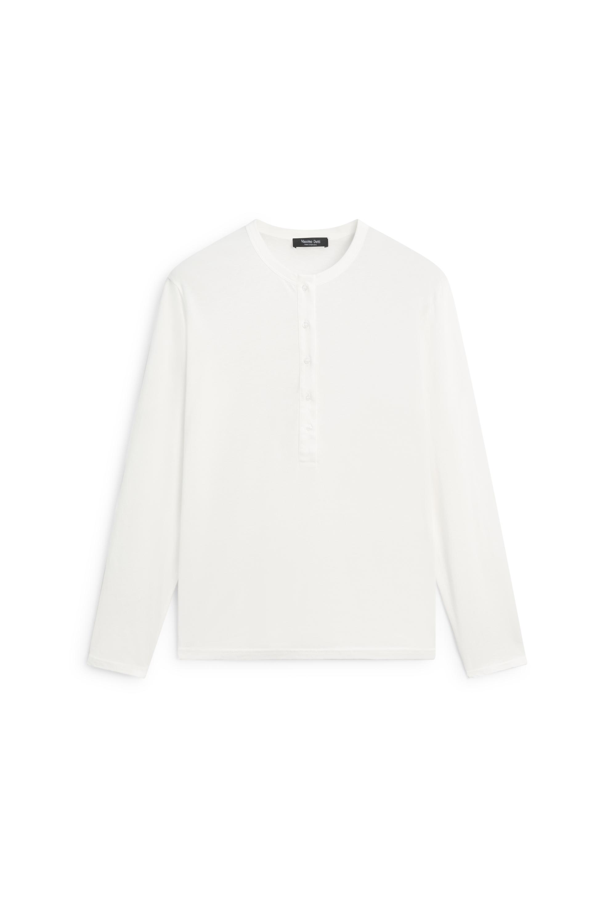 100% cotton long sleeve T-shirt — WHITE