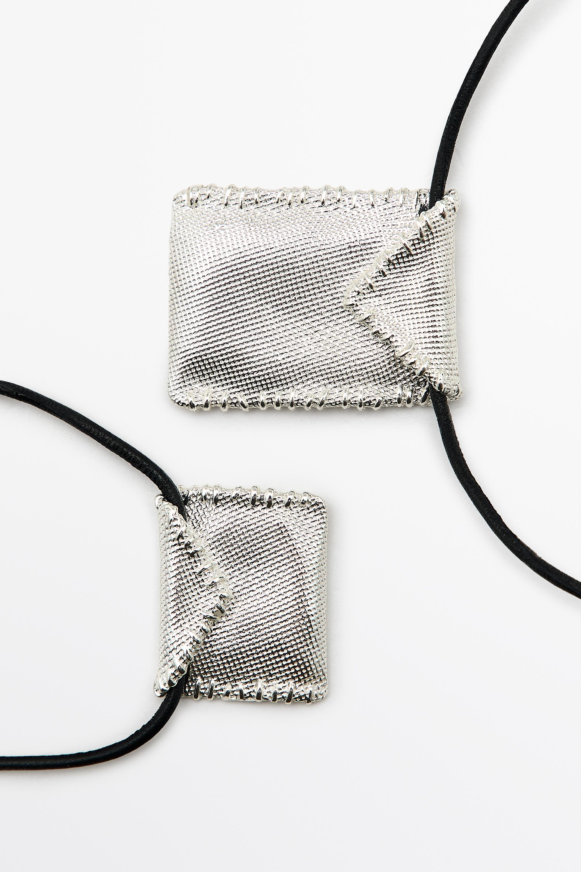 Envelope cord necklace — SILVER