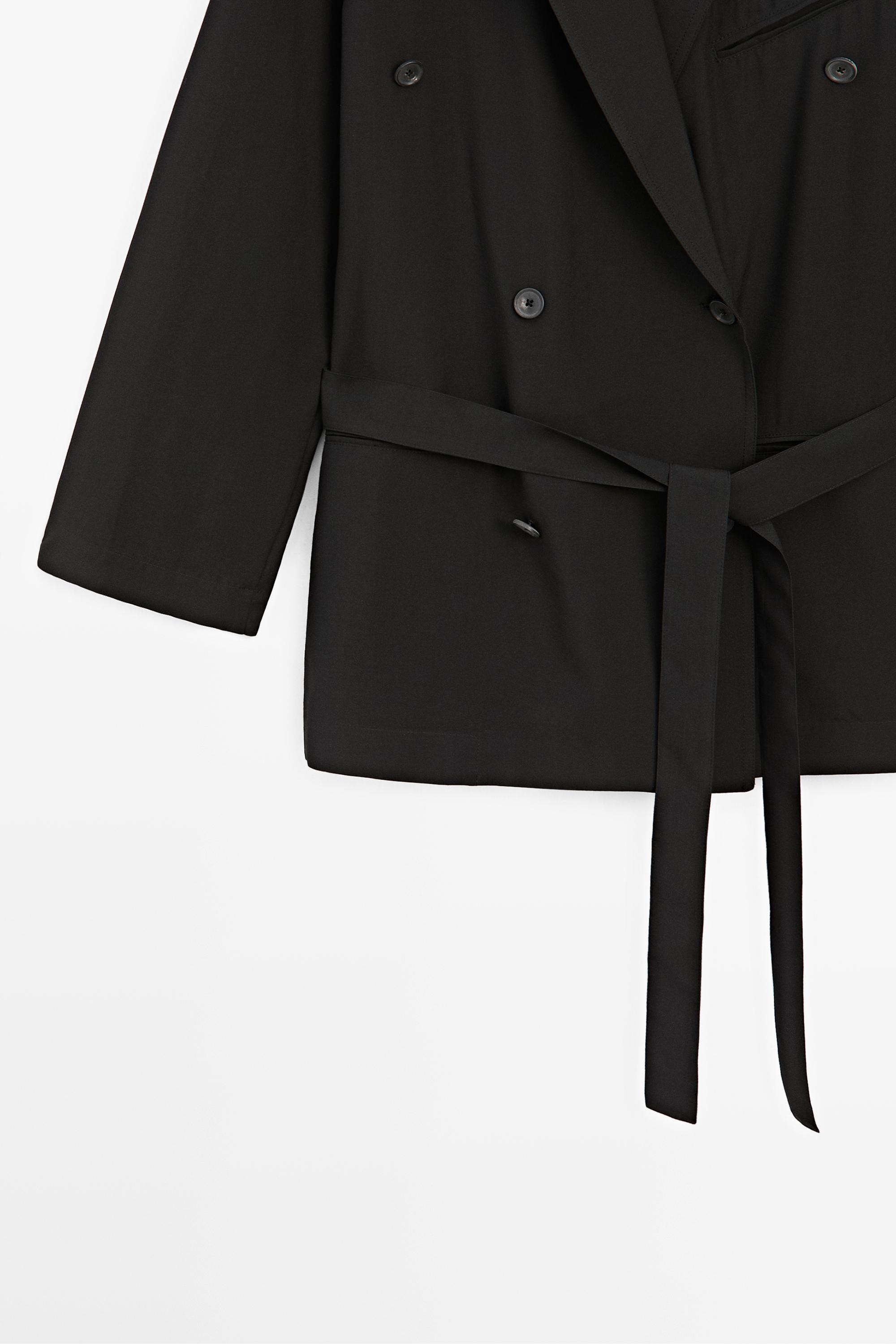 Flowing oversize blazer with belt detail - LIMITED EDITION — BLACK
