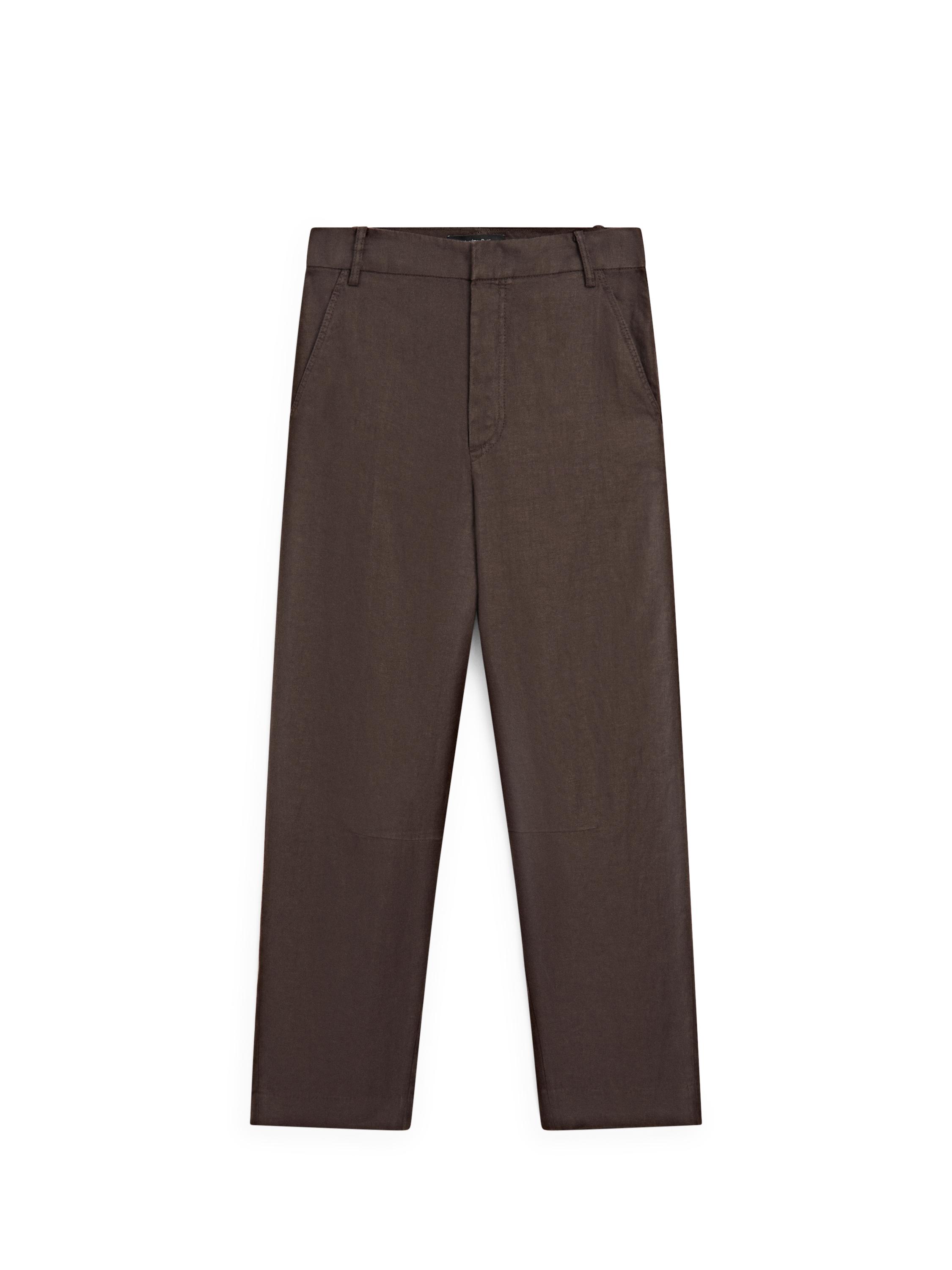 Flowing 100% linen trousers — BROWN