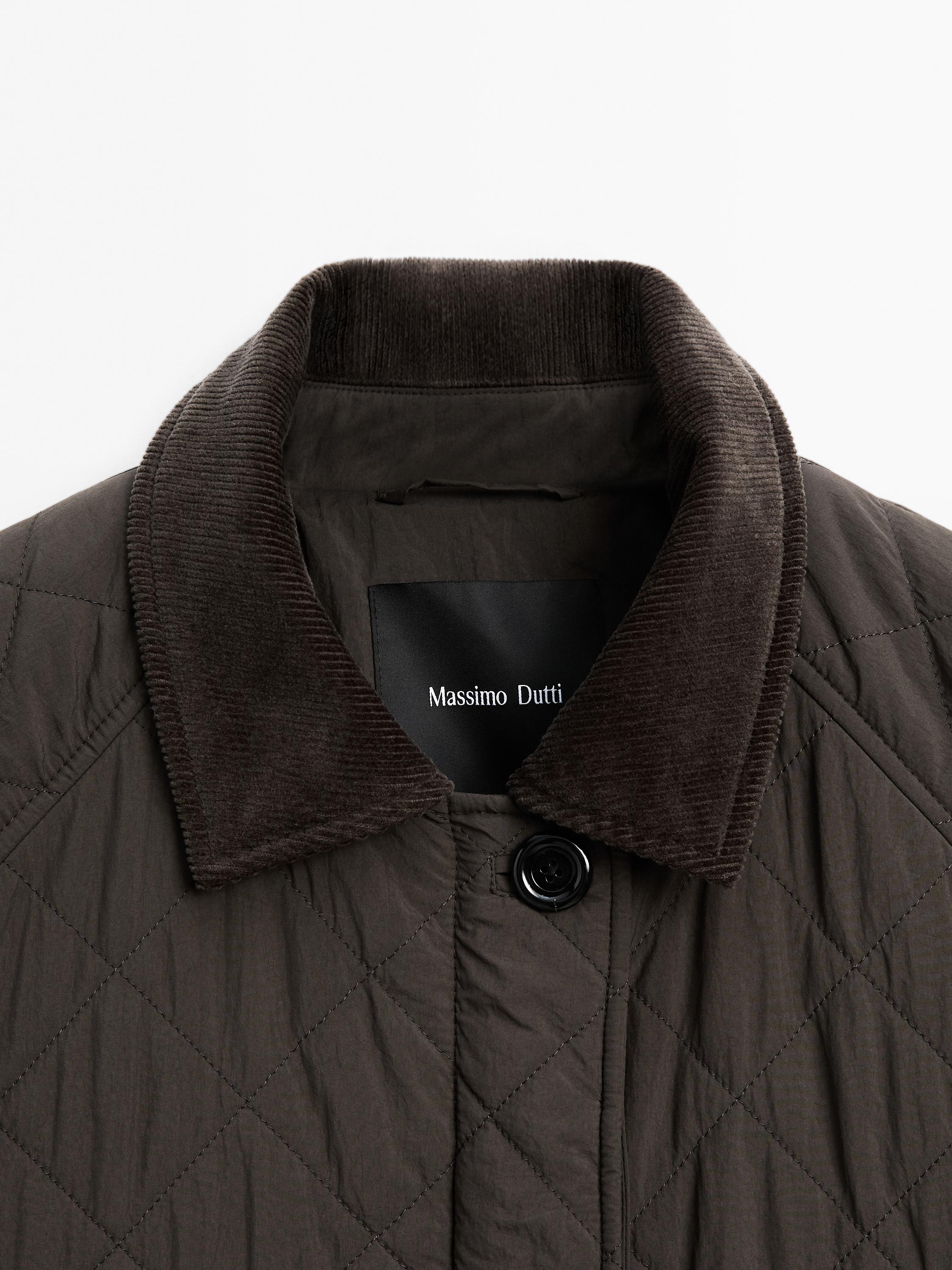 Short lightweight jacket with corduroy detail
