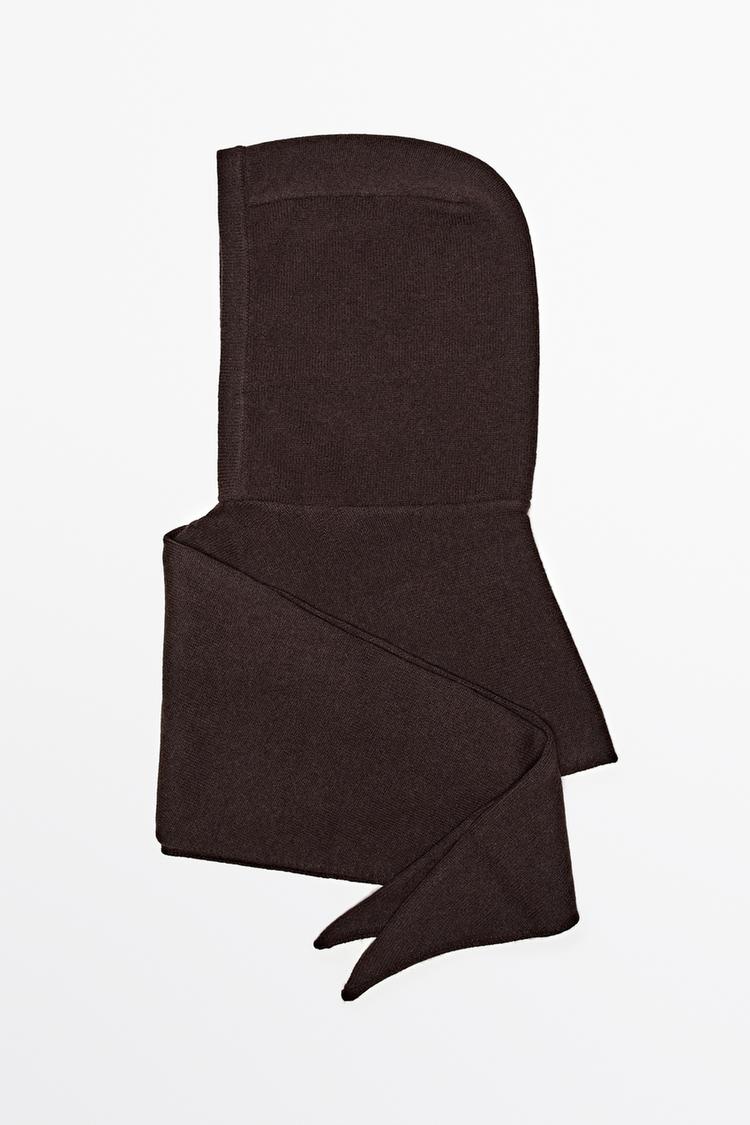 100% cashmere bandana balaclava — BROWN