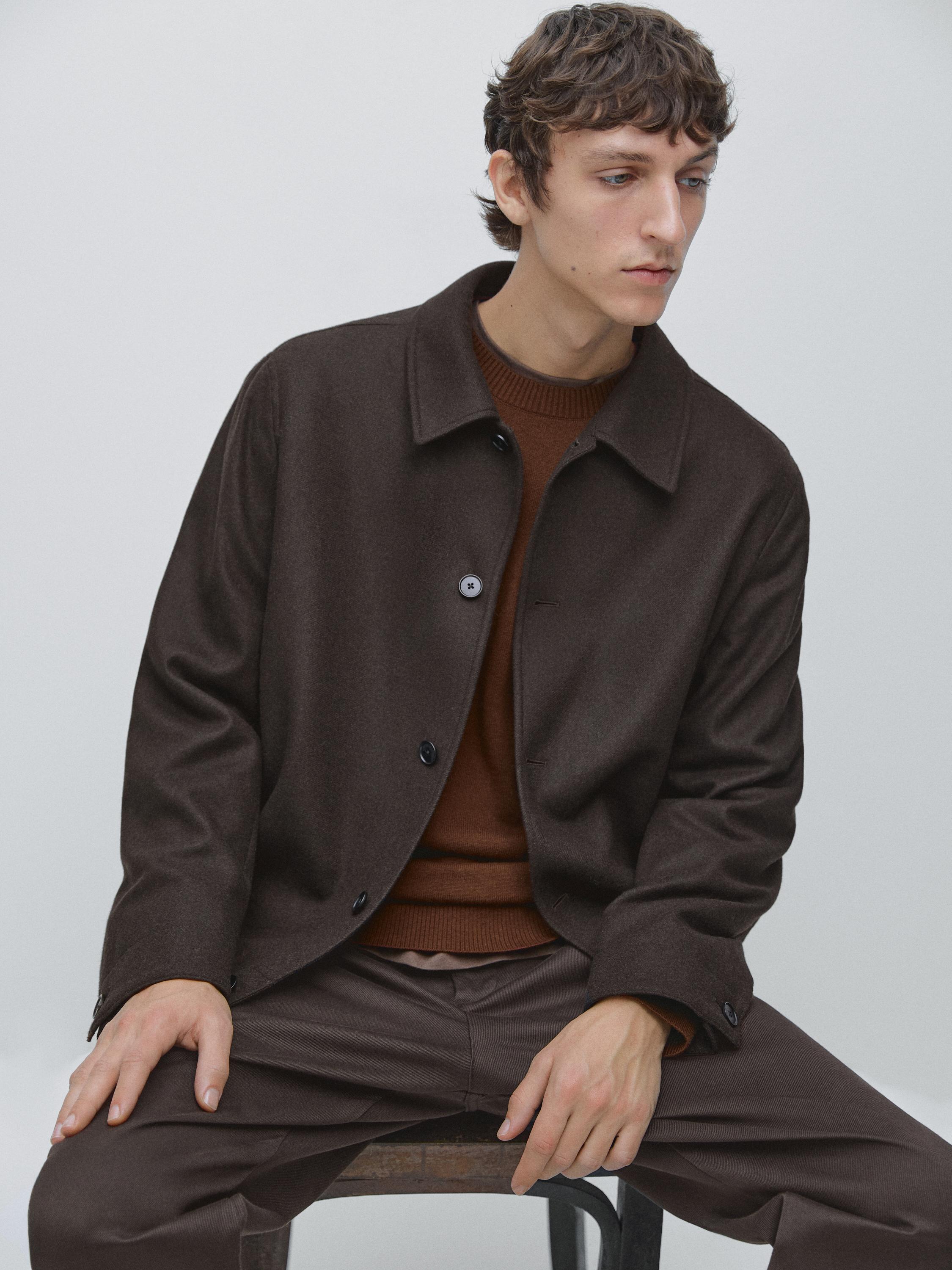 Jaket campuran wol total look