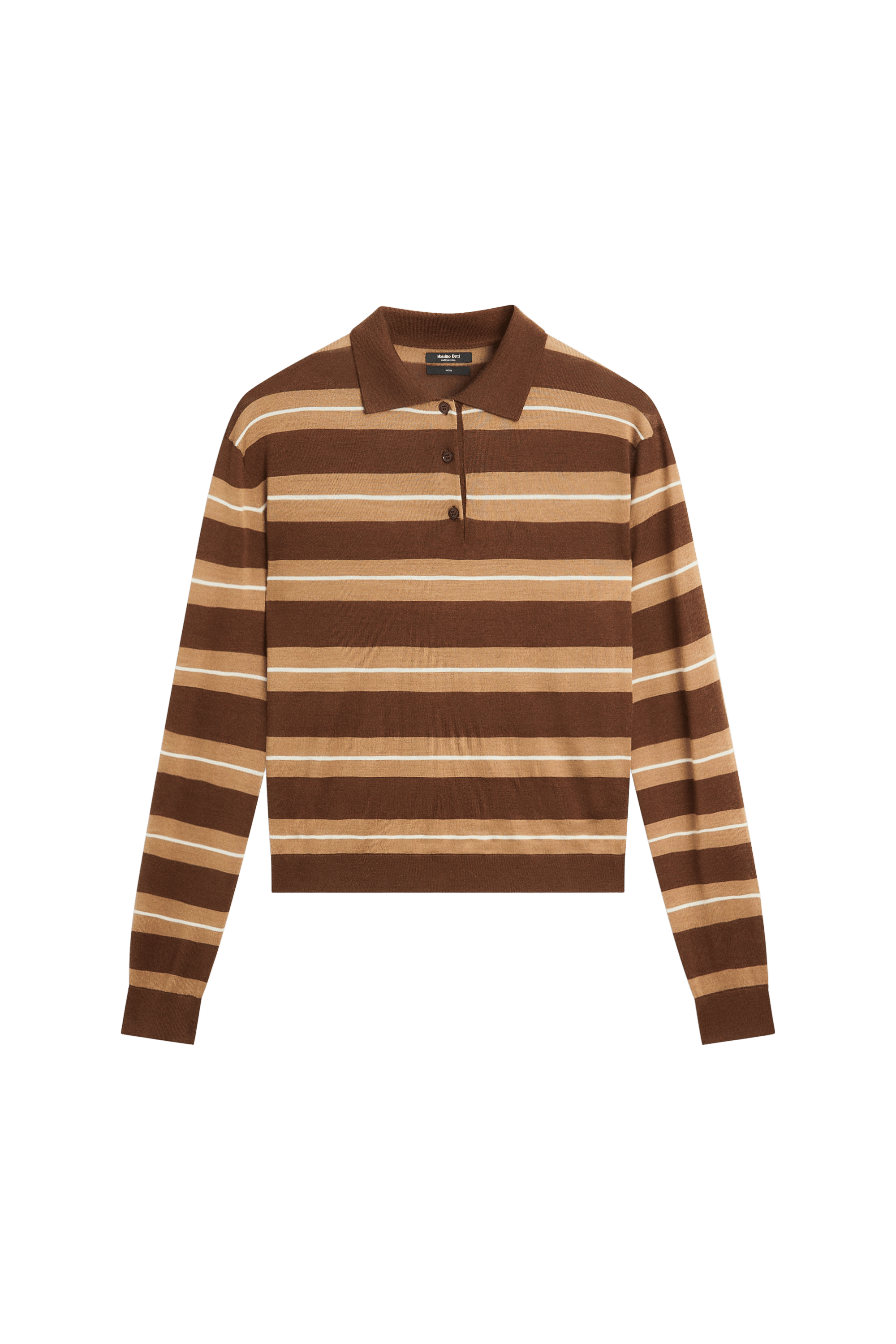 Massimo Dutti Çizgili detaylı polo yaka triko görsel 8