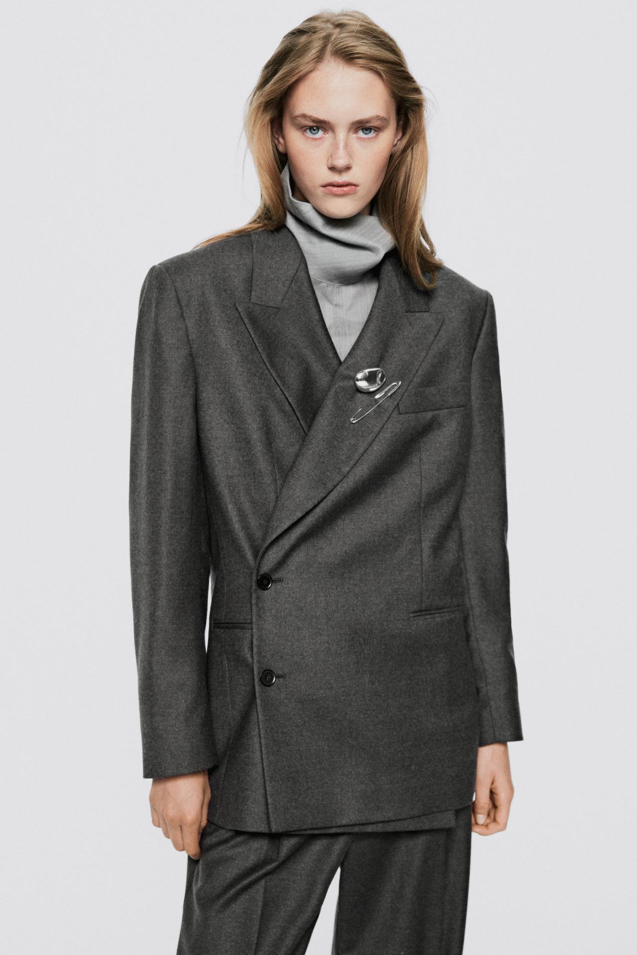 Oversize double-breasted suit blazer - LIMITED EDITION — DARK GREY