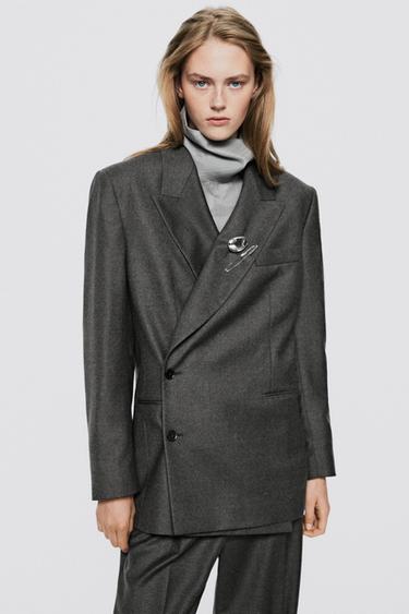 Oversize double-breasted suit blazer - LIMITED EDITION — DARK GREY 3