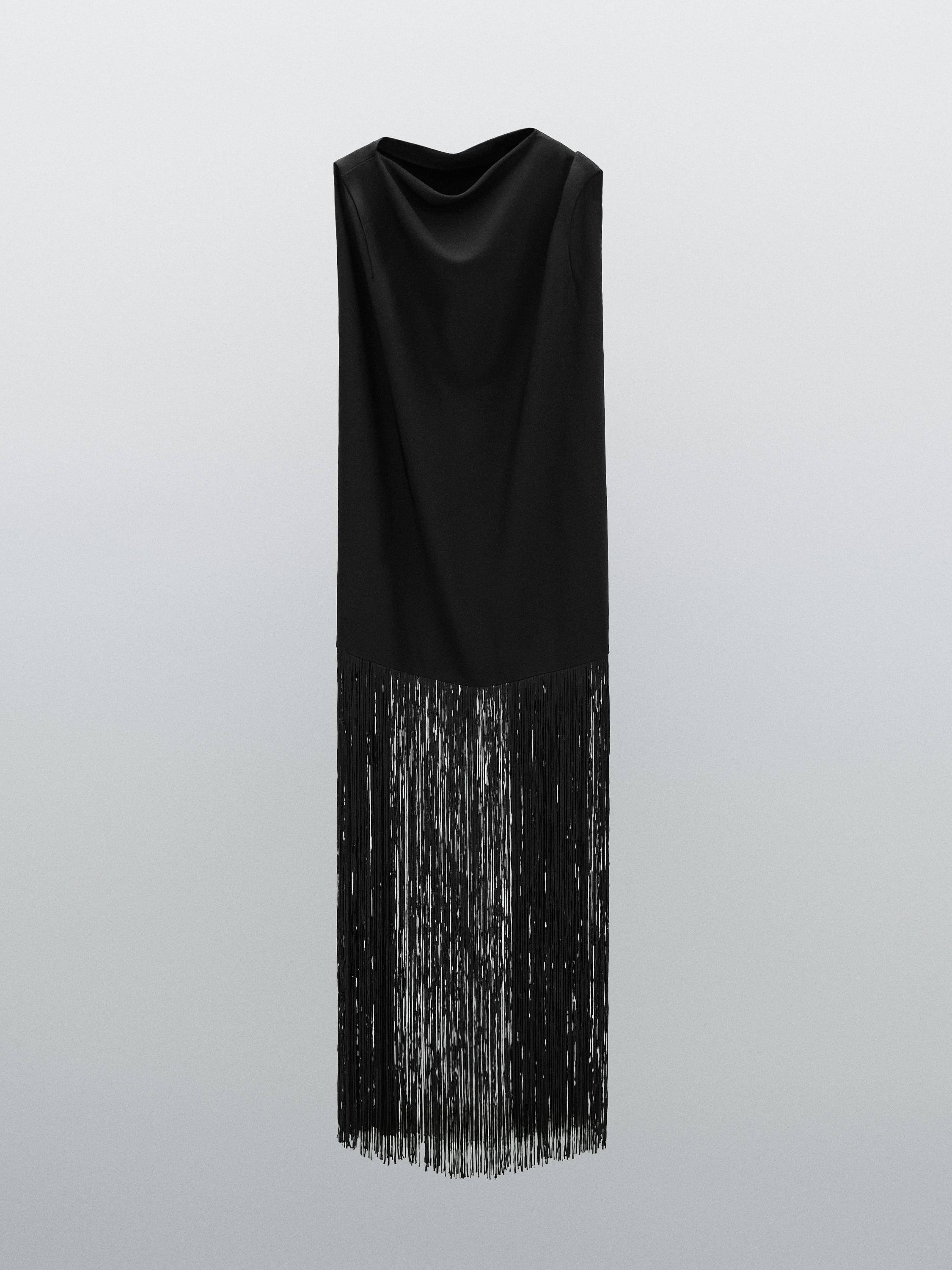 Langes Kleid mit Fransen - STUDIO