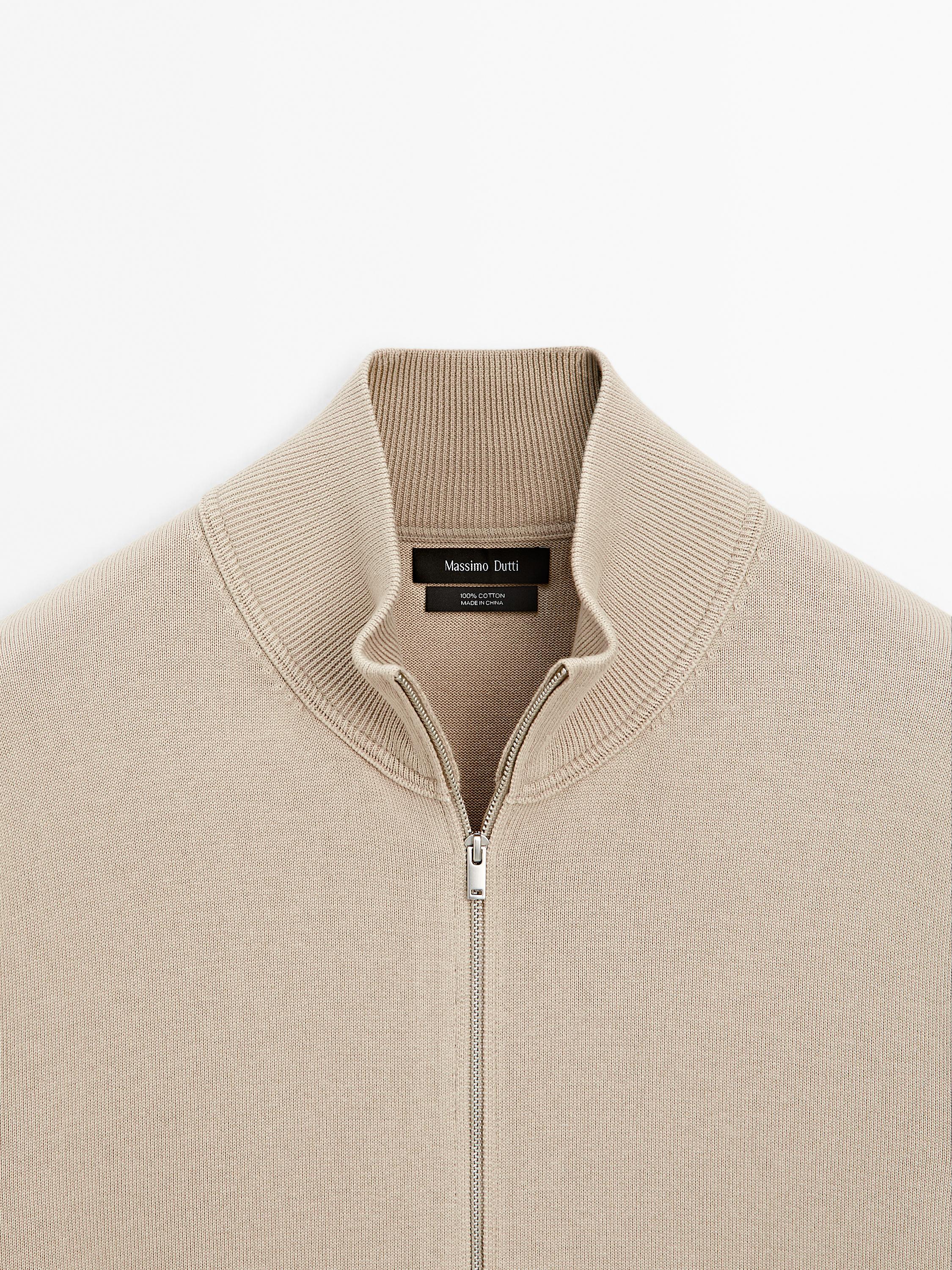 100% cotton zip cardigan