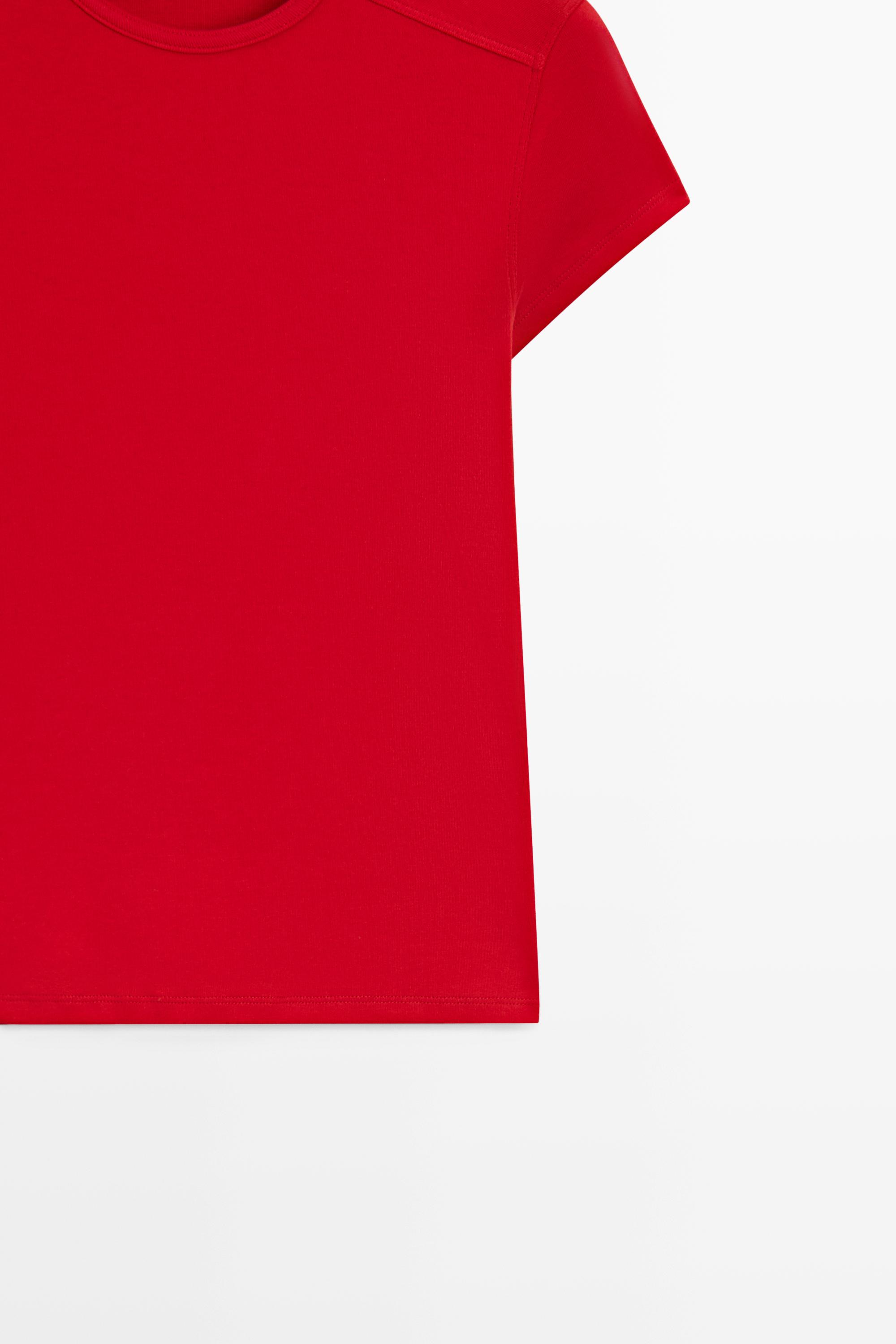 Short sleeve cotton blend T-shirt — RED