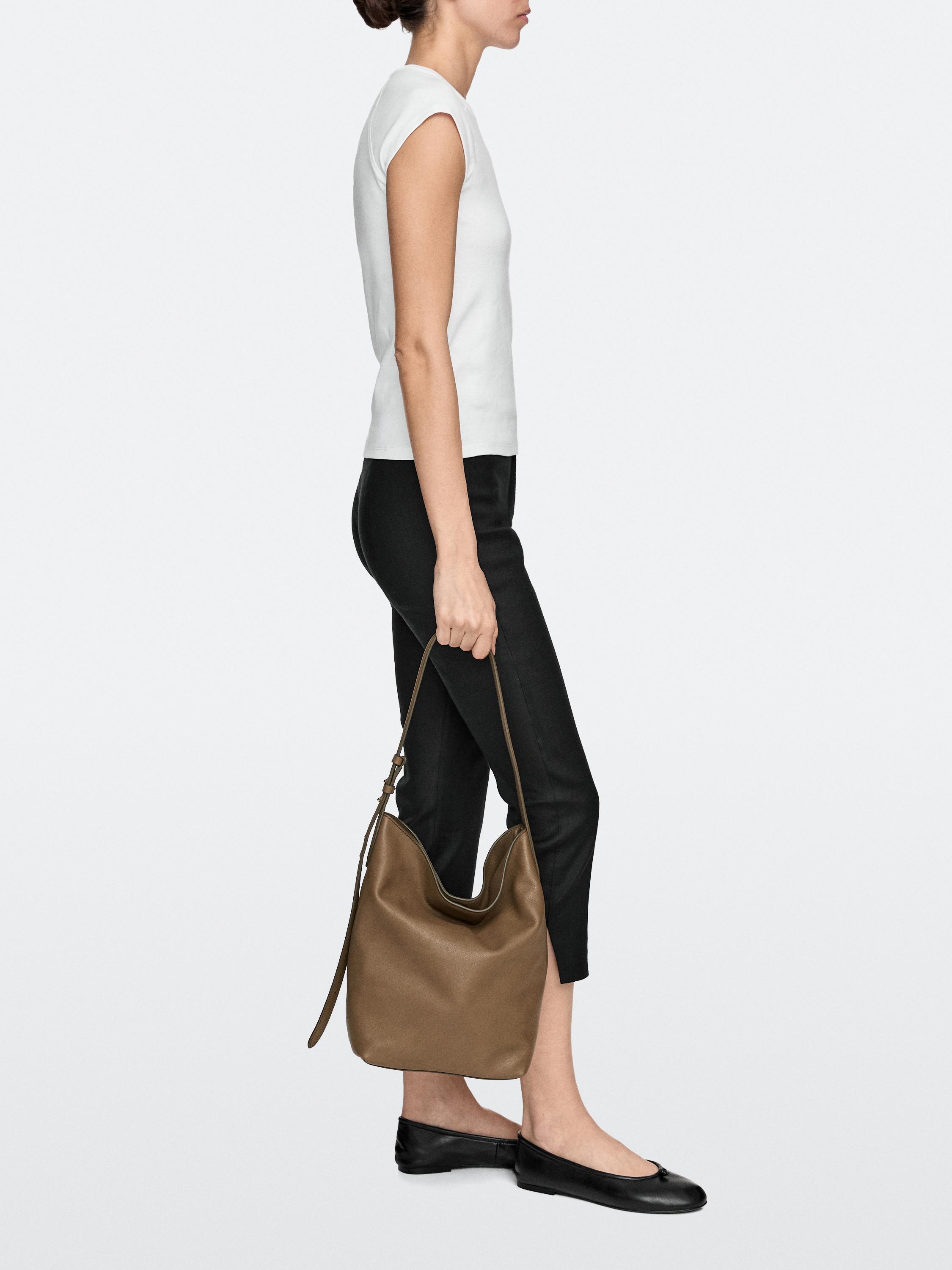 Nappa leather bucket bag — MOLE BROWN