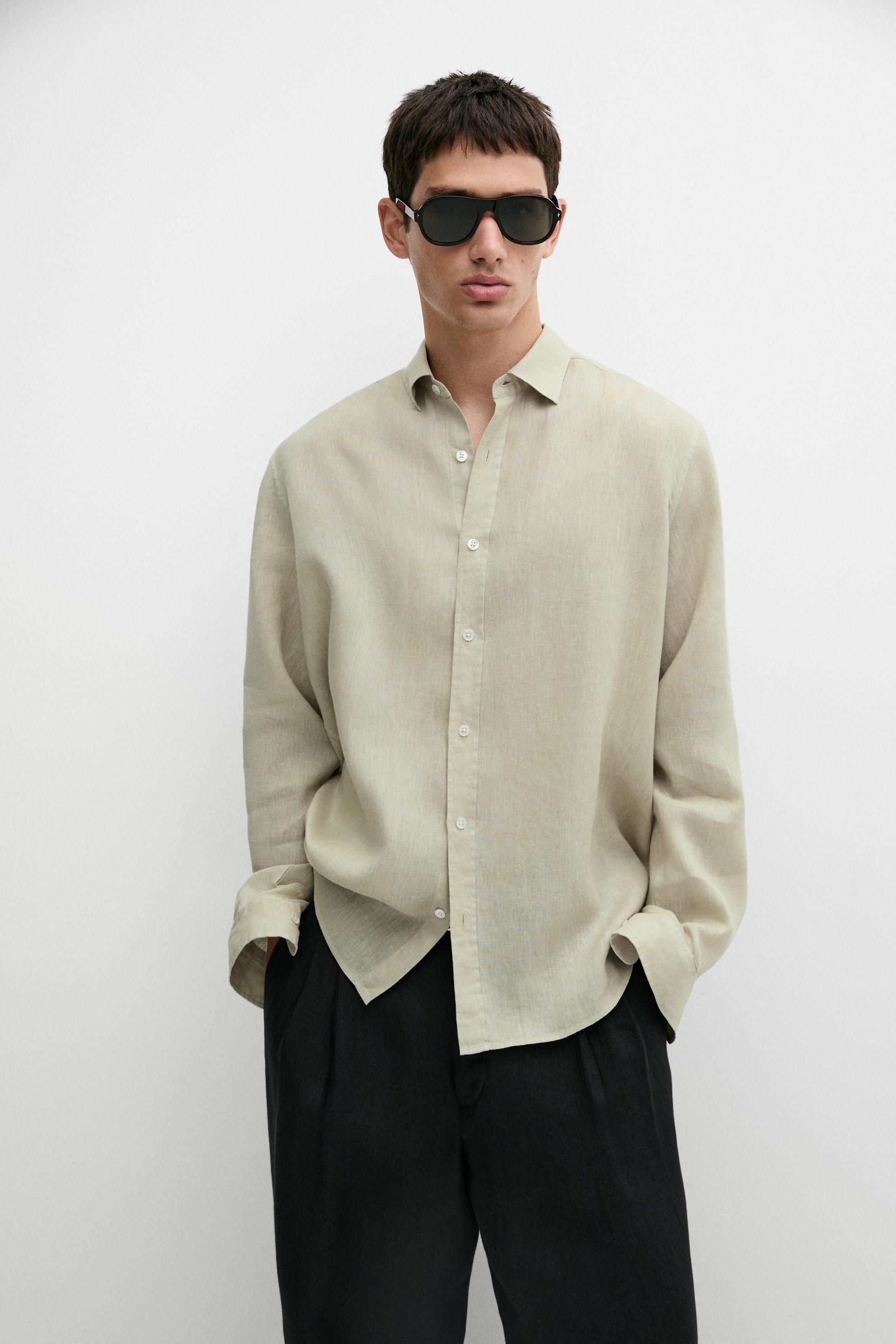 Regular fit 100% extra-fine linen shirt