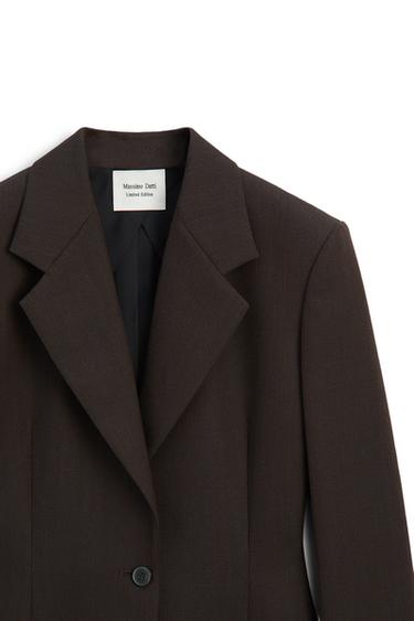 100% wool button detail blazer - LIMITED EDITION — BROWN 6