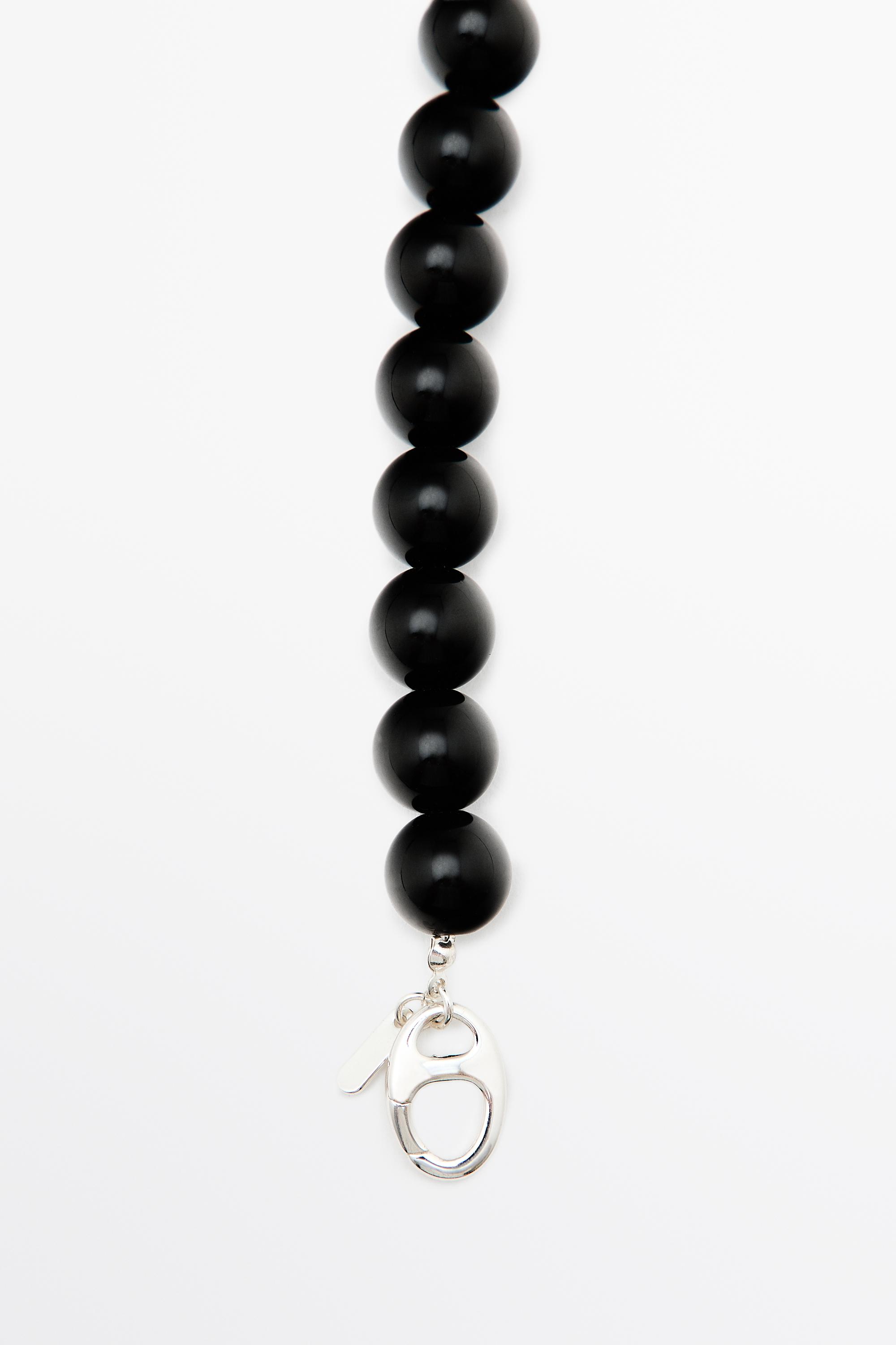 Glass bead necklace — BLACK