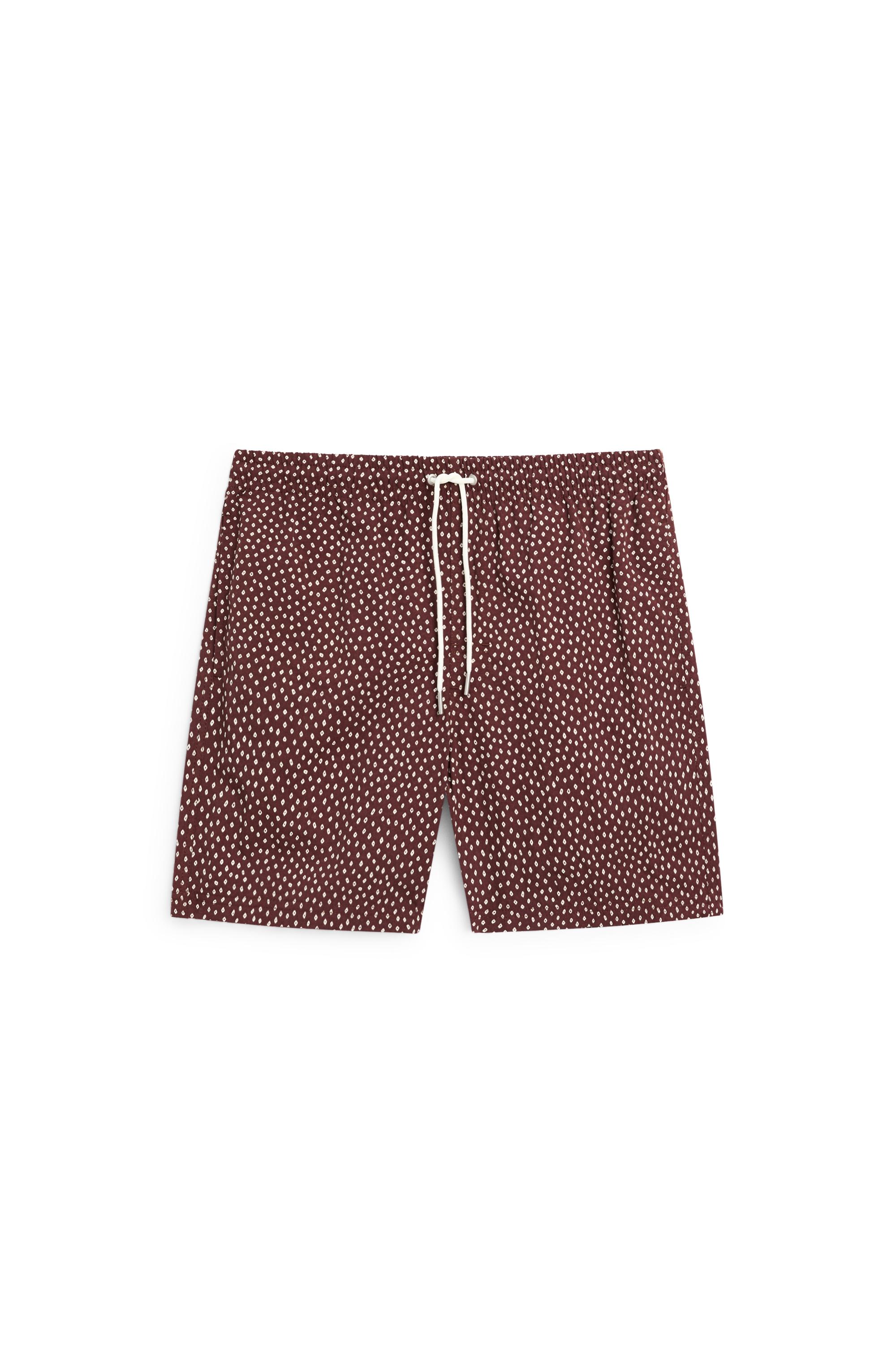 Polka dot print swimming trunks — BURGUNDY
