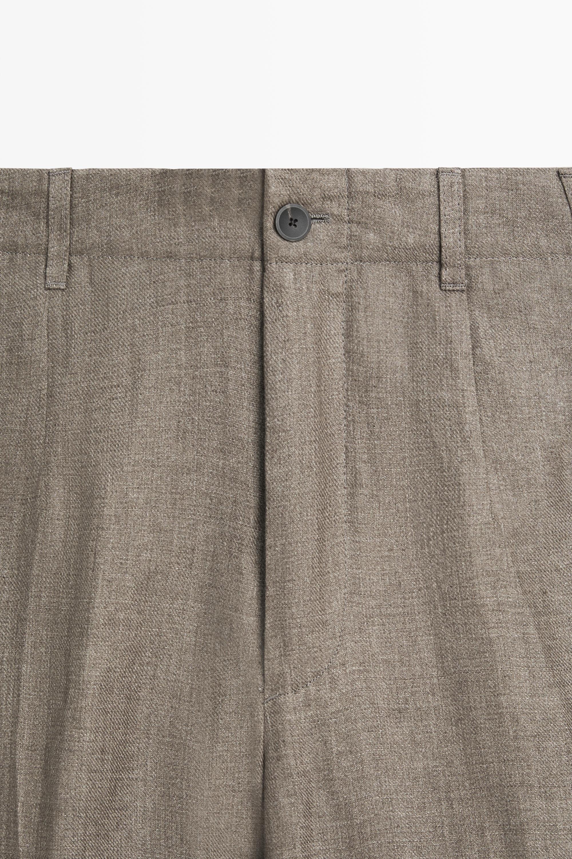 100% linen faded total look pants — GREENISH