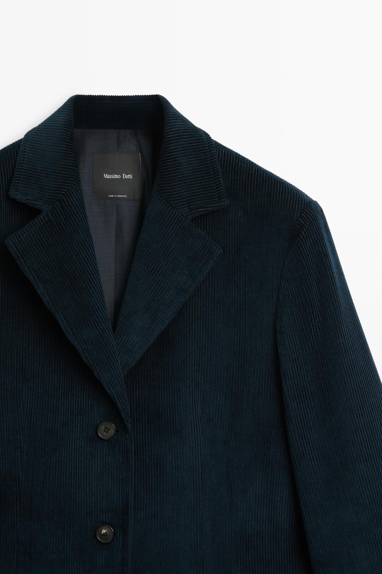 100% cotton corduroy blazer — Dark Blue