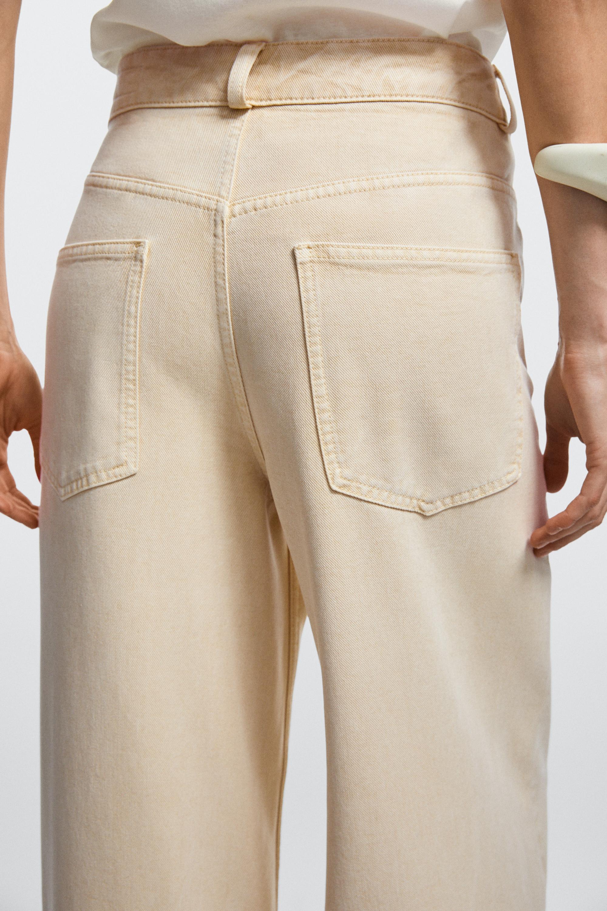 Low-rise wide-leg jeans — Vanilla
