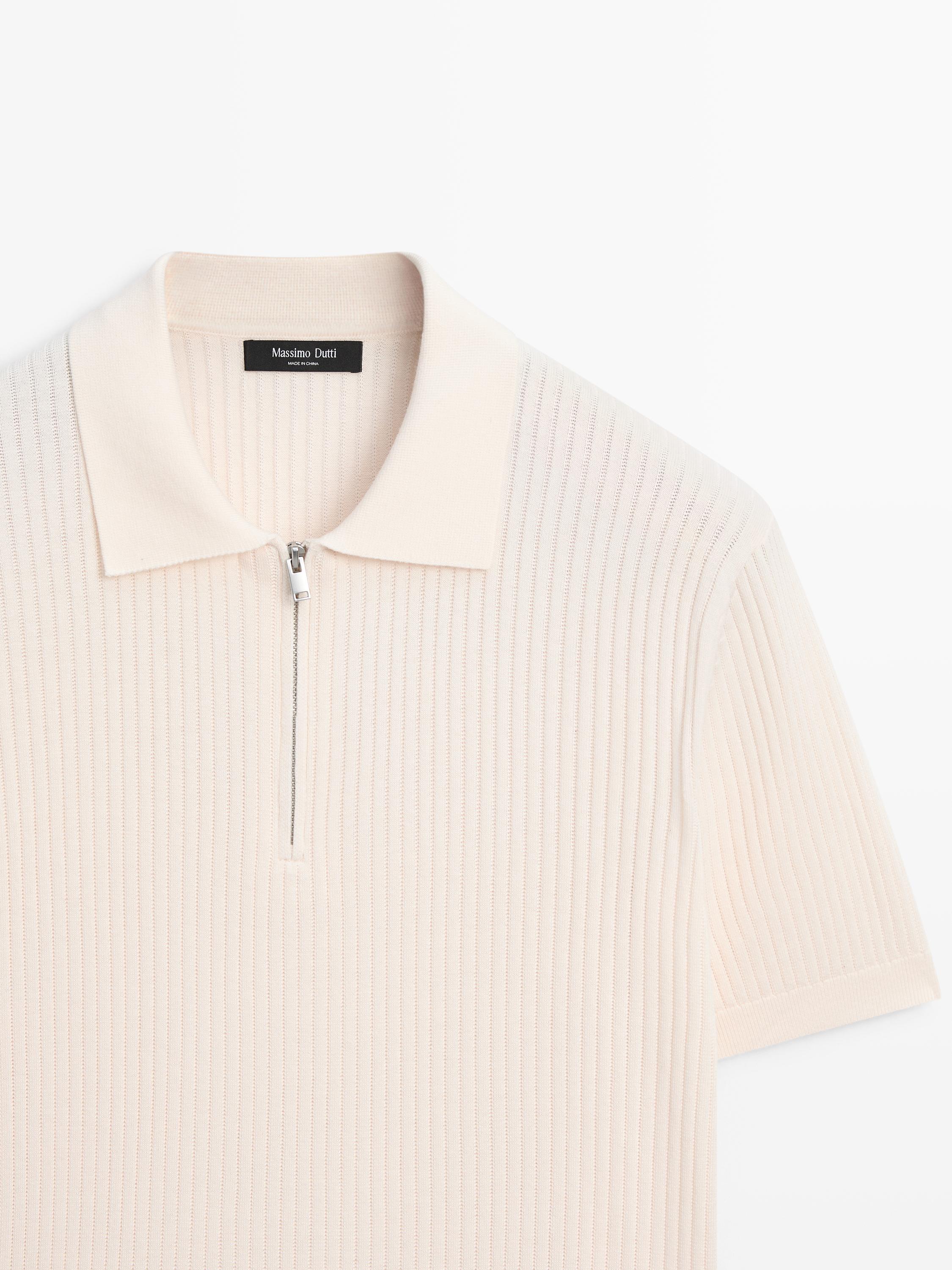 Fermuarlı polo yaka triko kazak