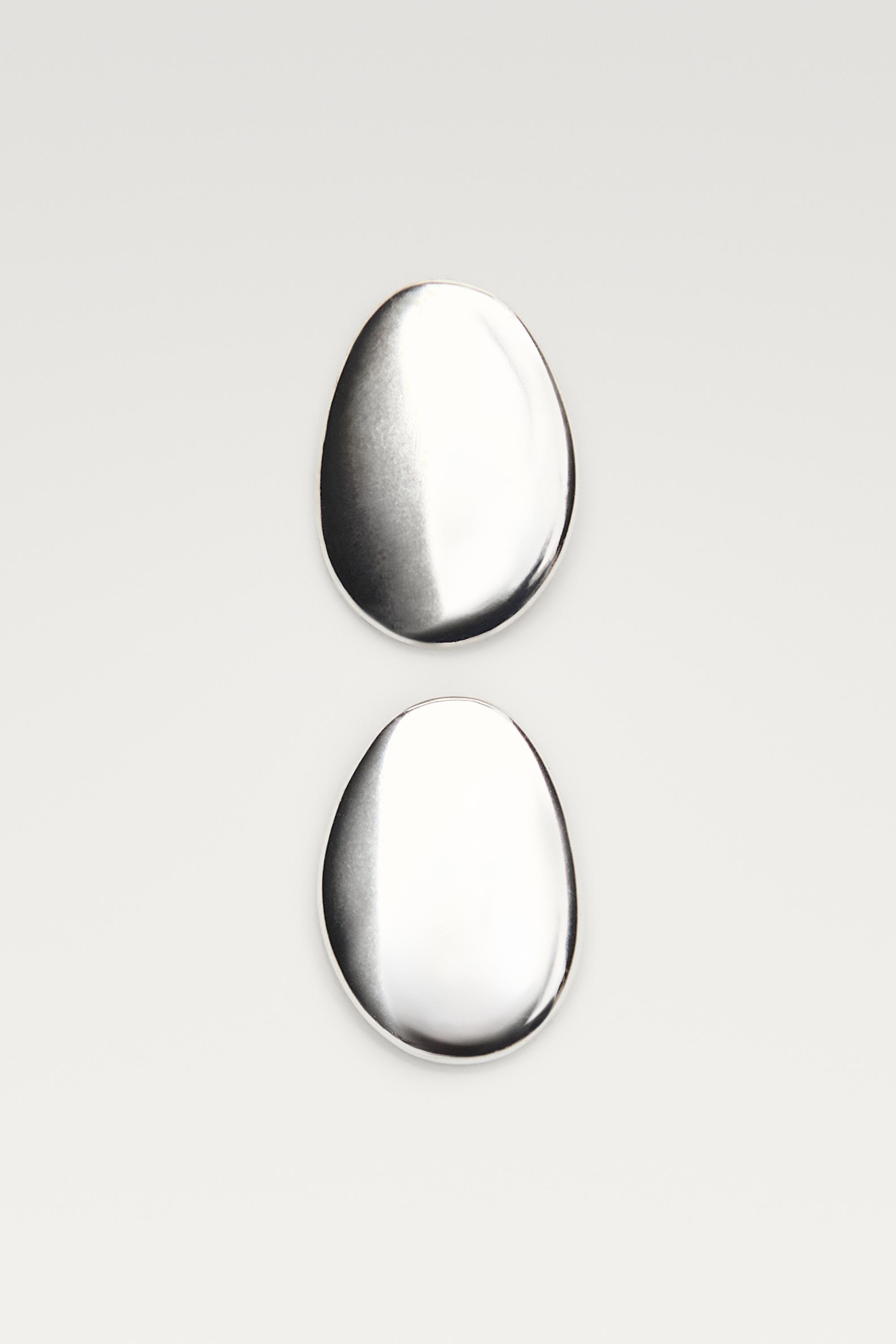 Irregular flat earrings — SILVER