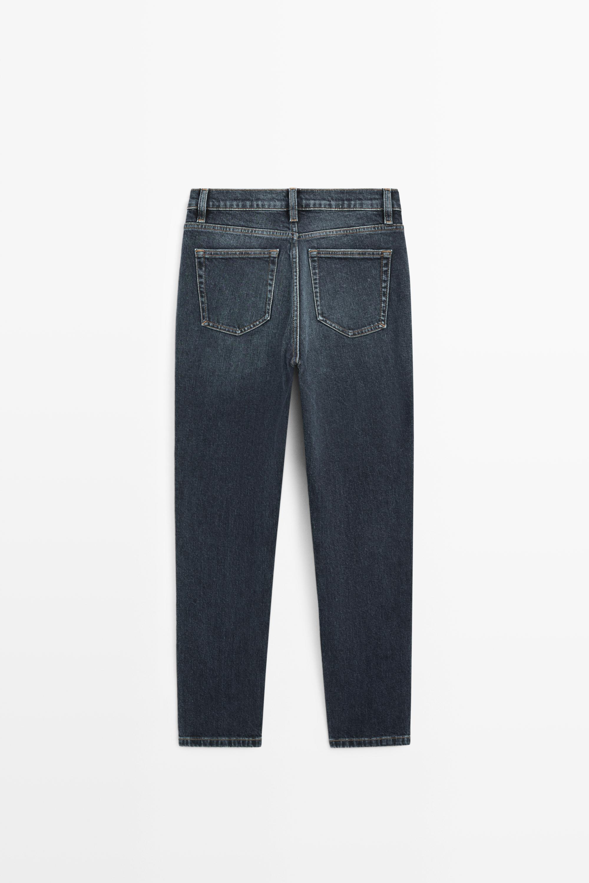 Slim-Fit-Cropped-Jeans mit halbhohem Bund
