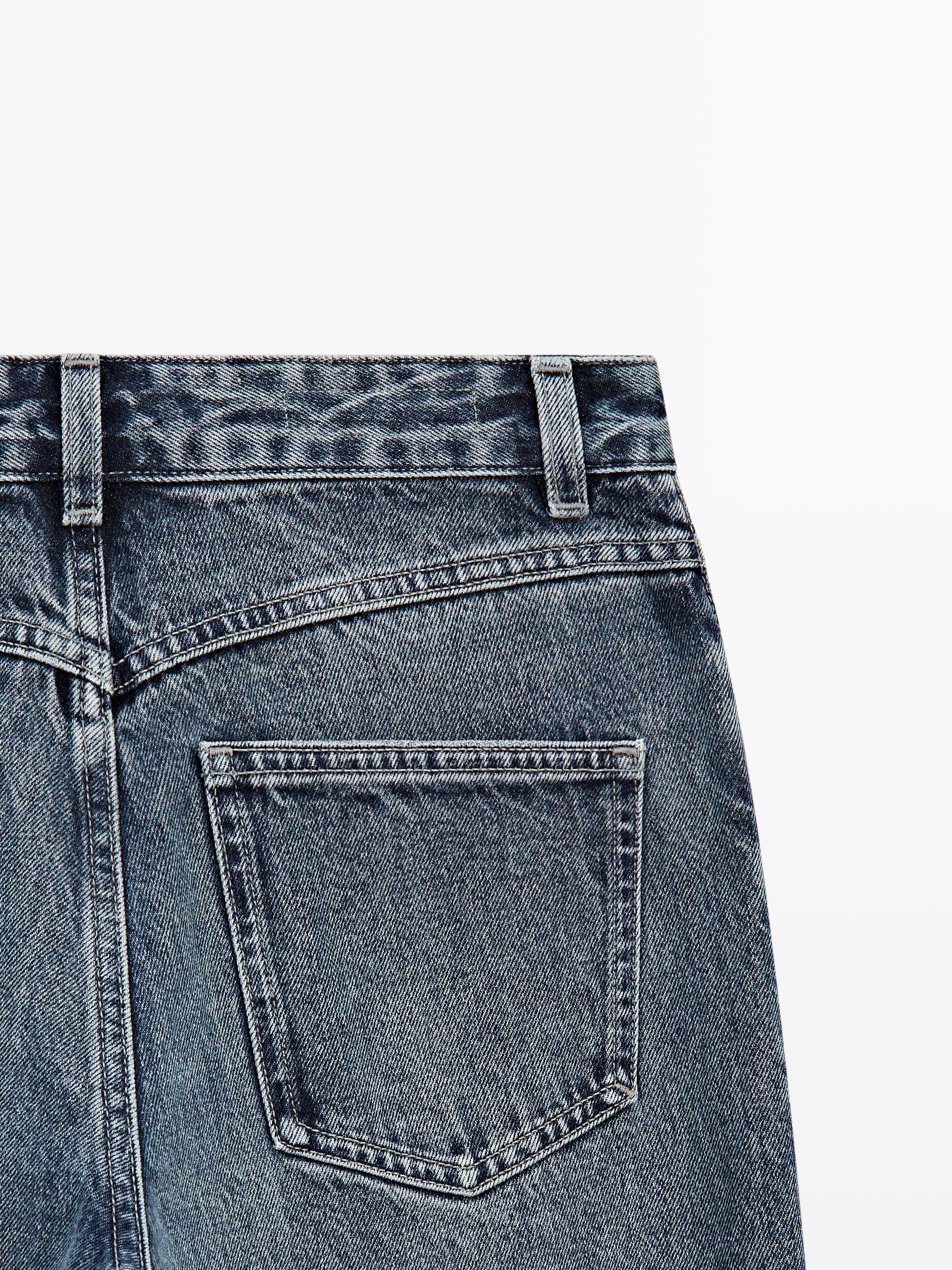 High-waist relaxed fit barrel jeans — MEDIUM BLUE