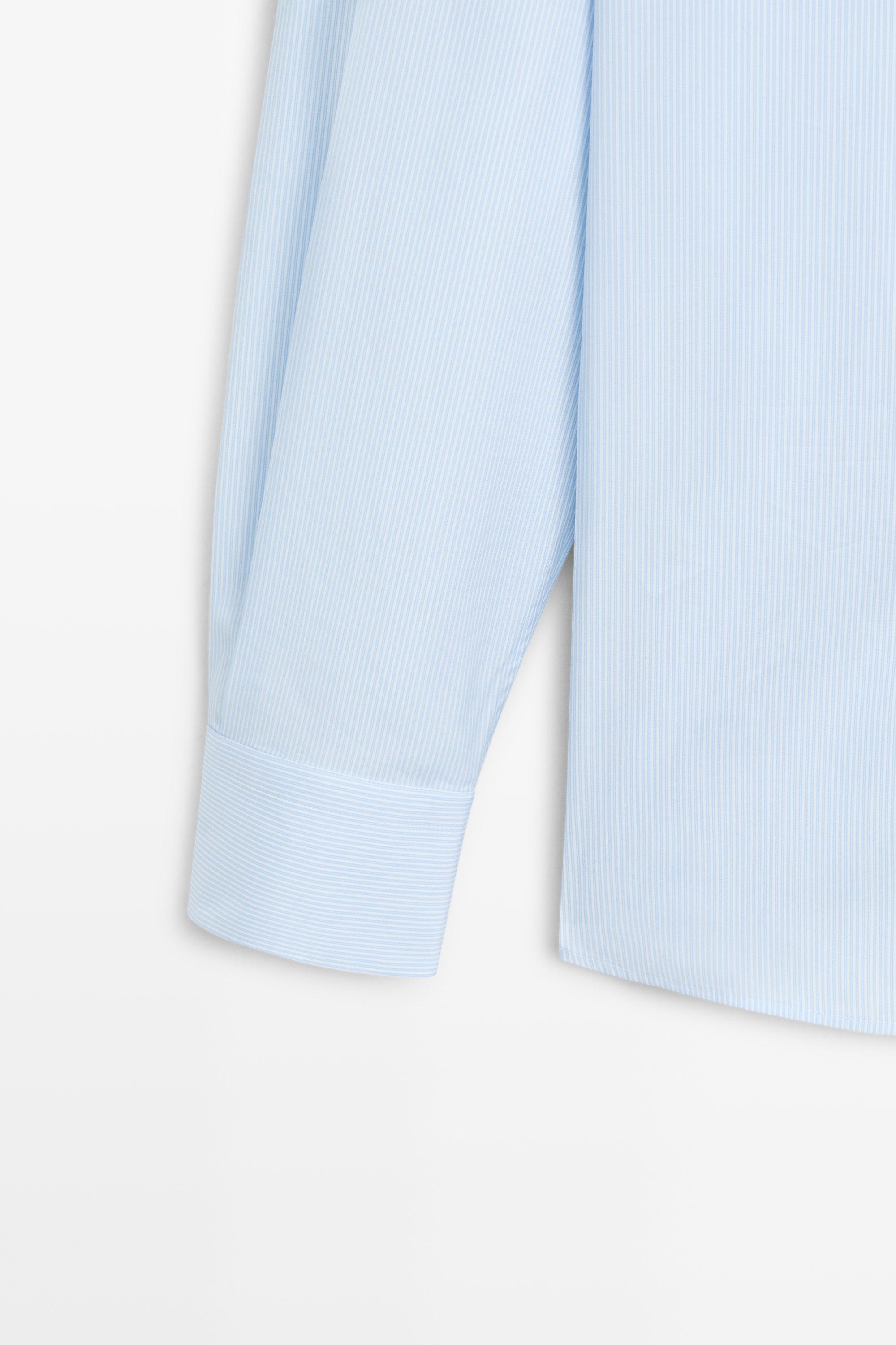 Tailored fit striped slim fit shirt — SKY BLUE