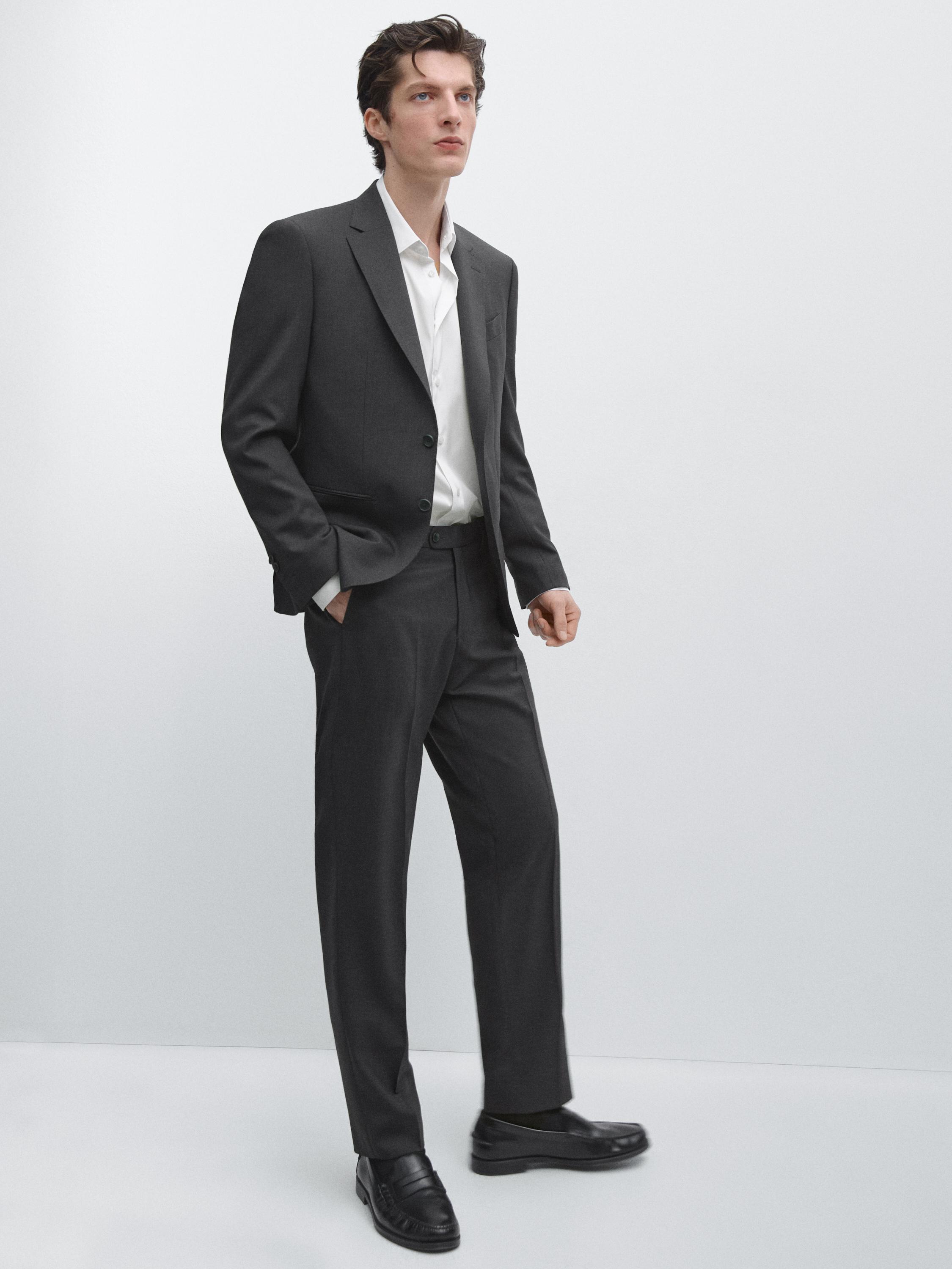 Cold wool suit trousers — CHARCOAL