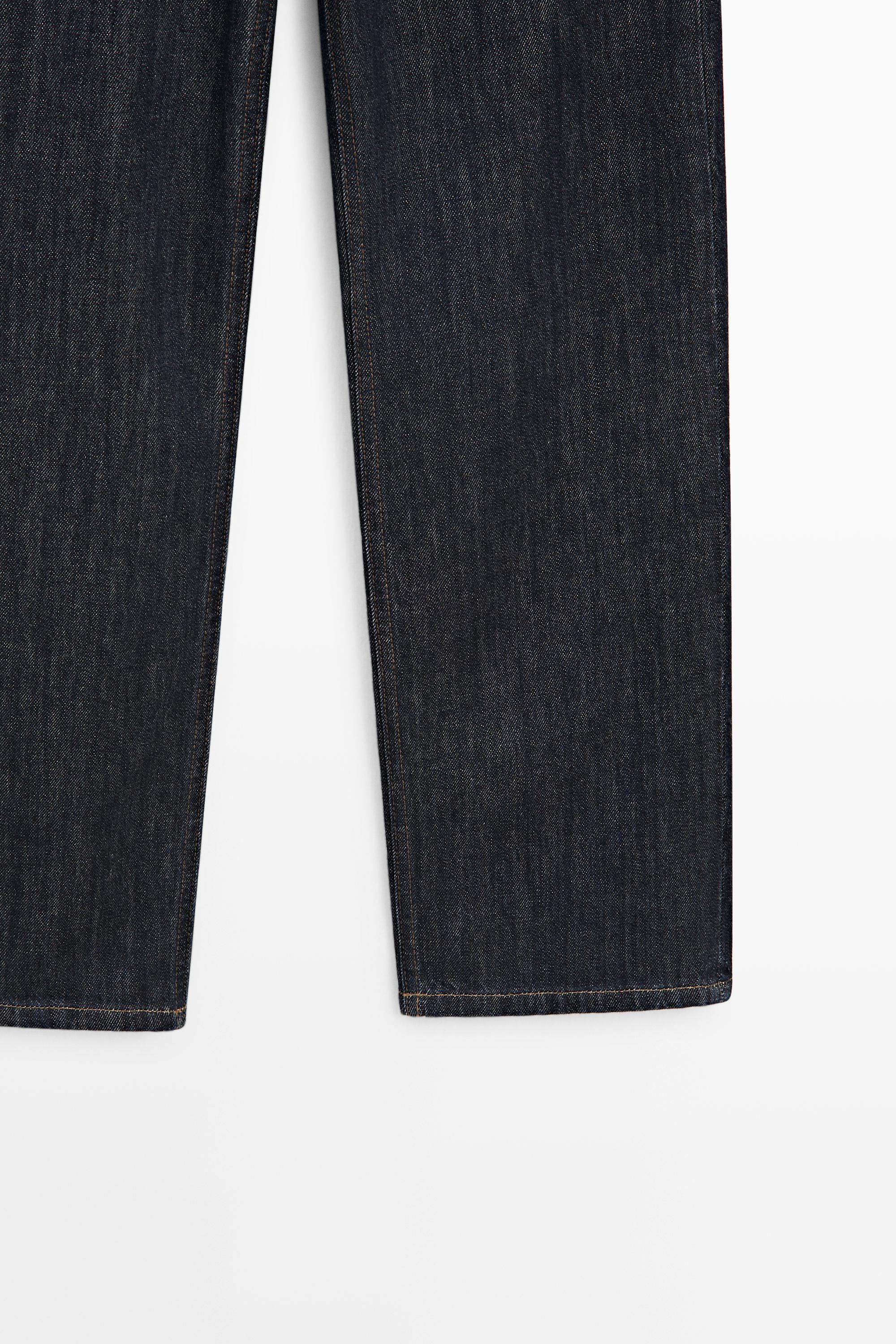 High-waist straight-leg jeans — DARK BLUE