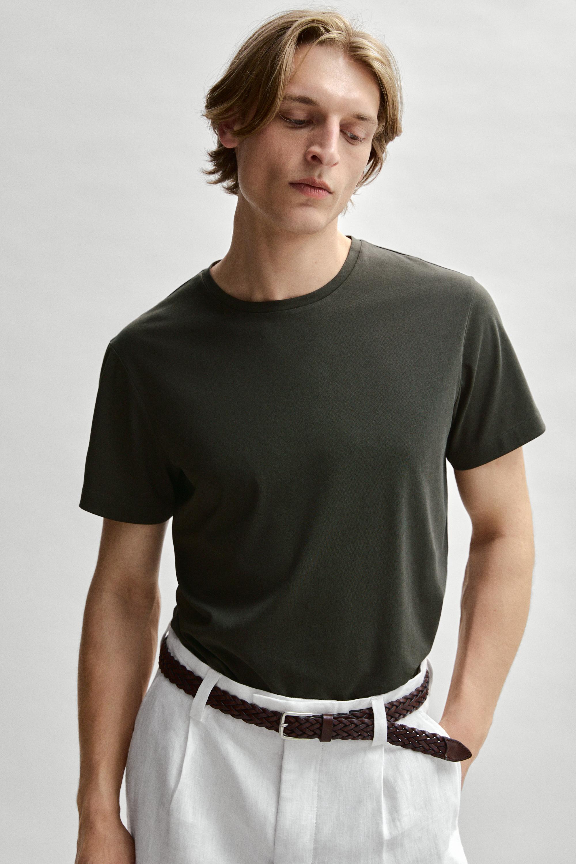 100% cotton short-sleeve T-shirt — DARK GREEN