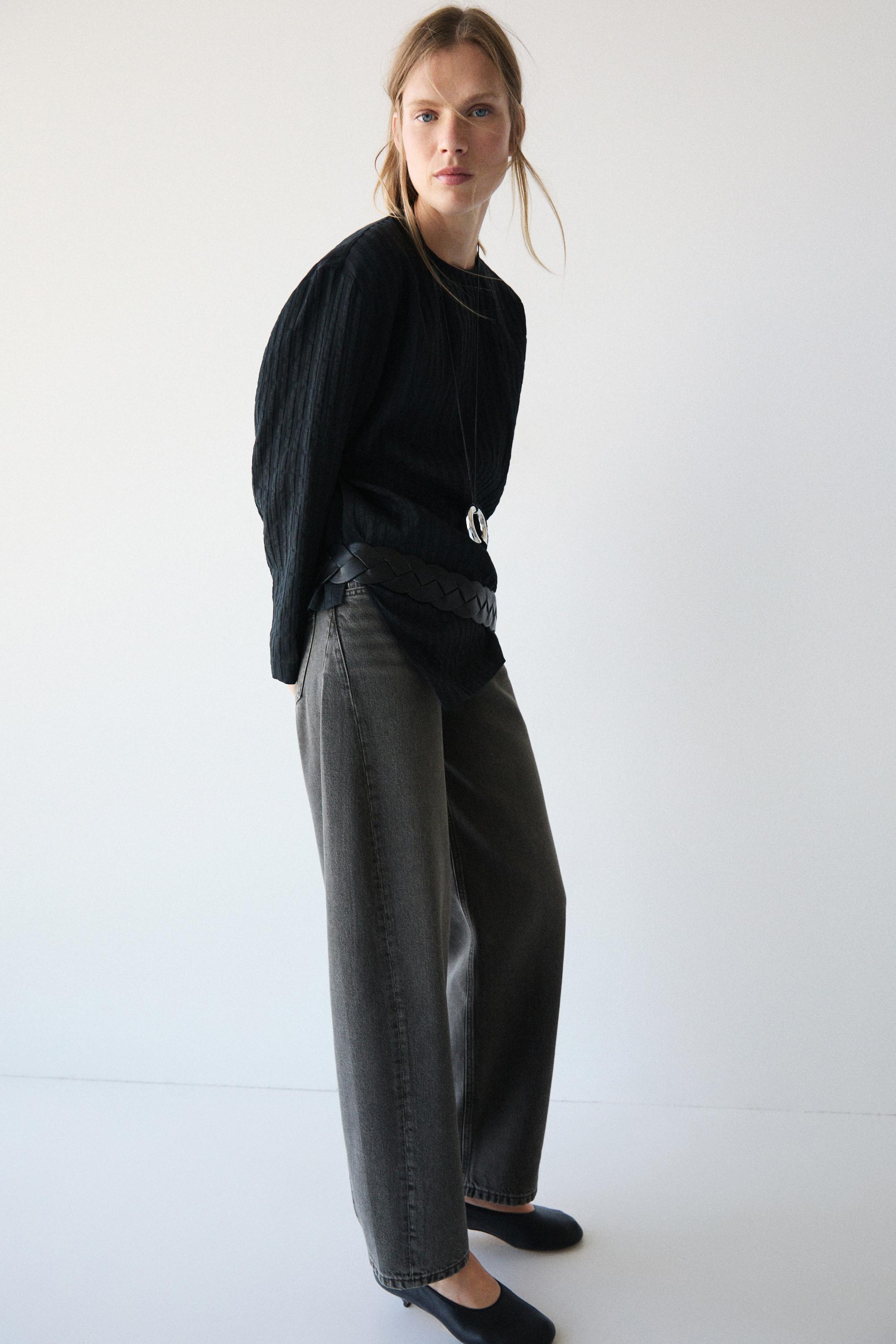 Mid-rise balloon fit jeans — NATURAL GREY