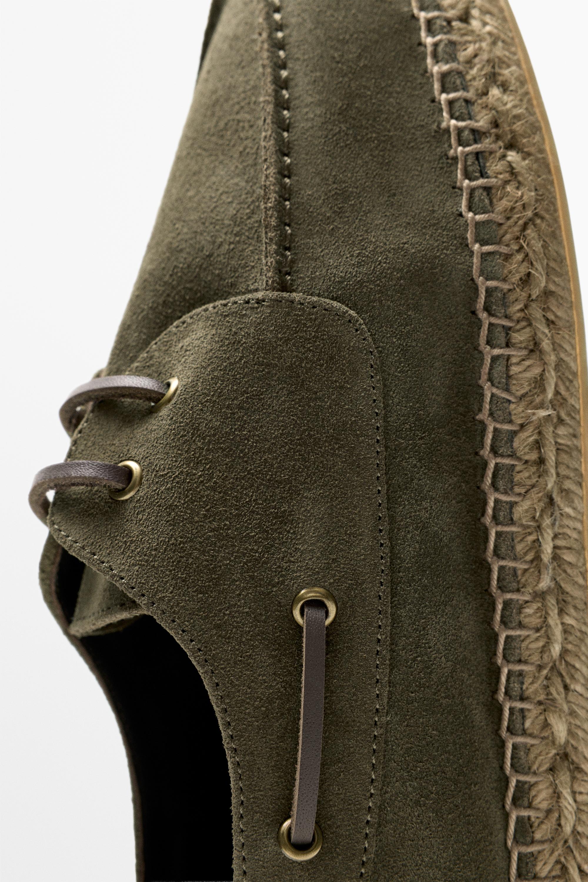 Jute sole deck shoes — GREEN