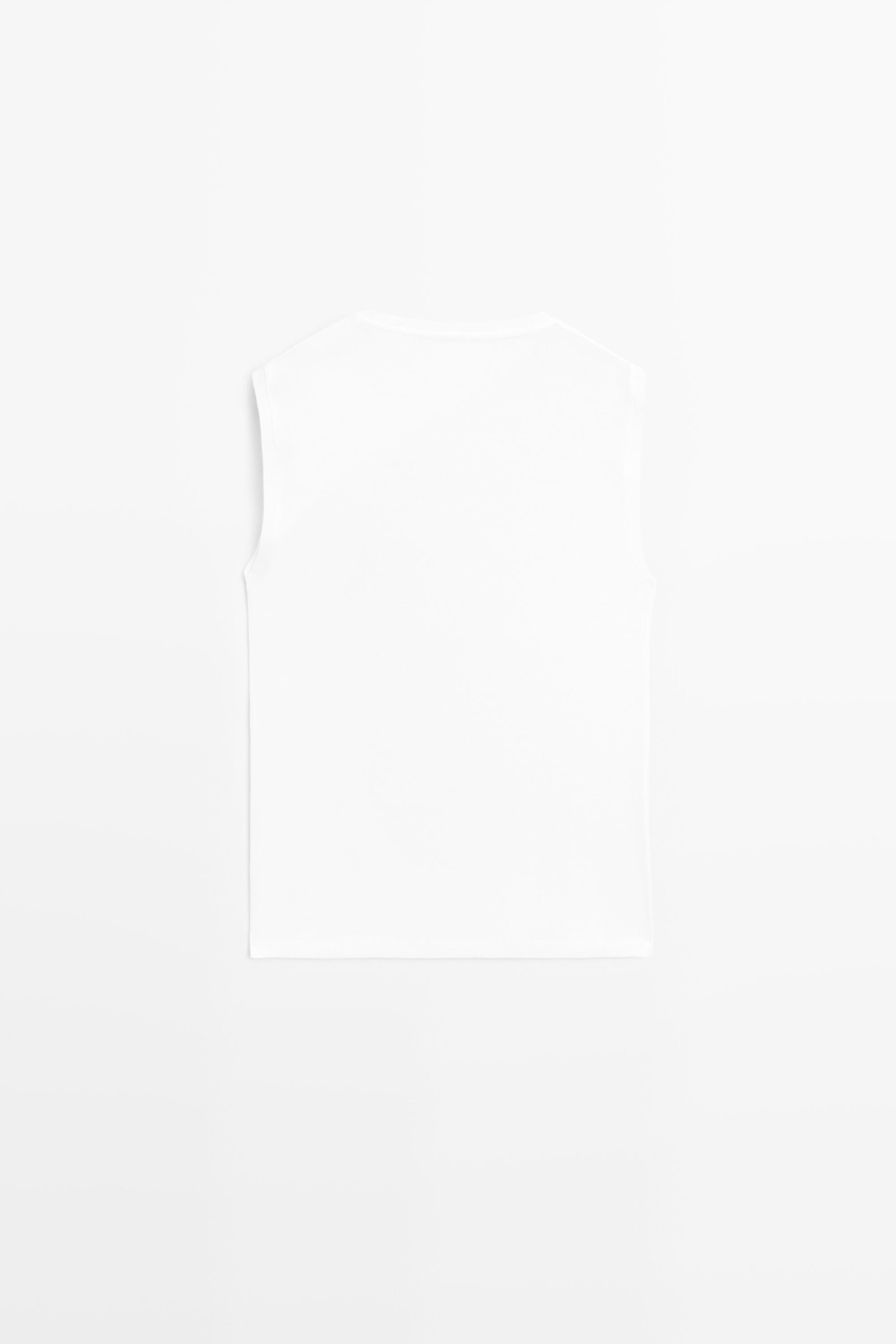 100% cotton sleeveless top — WHITE